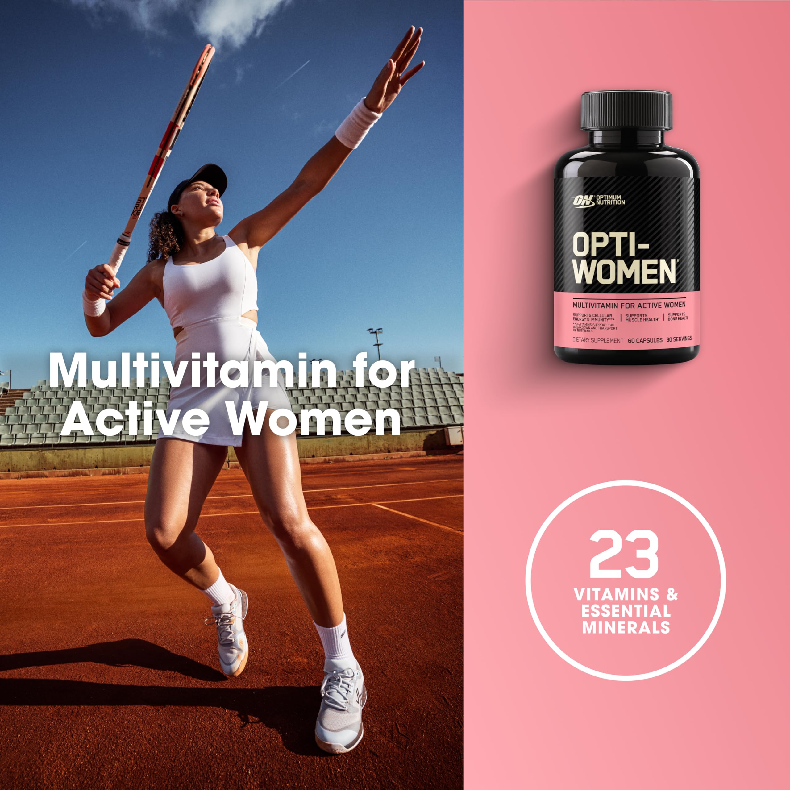 Optimum Nutrition Opti-Women, Vitamin C, Zinc and Vitamin D for Immune Support Womens Daily Multivitamin Supplement with Iron, Capsules, 120 Count Optimum Nutrition Au supplements