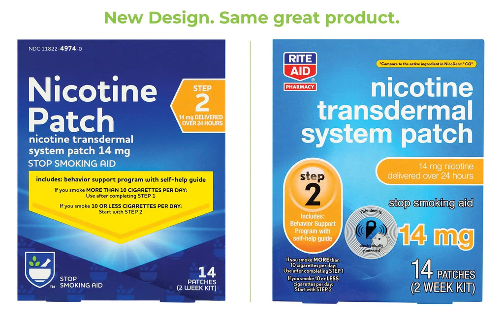 Rite Aid Nicotine Transdermal System Patch, Step 2, 14mg - 14 ct, Nicotine Rite Aid Au supplements