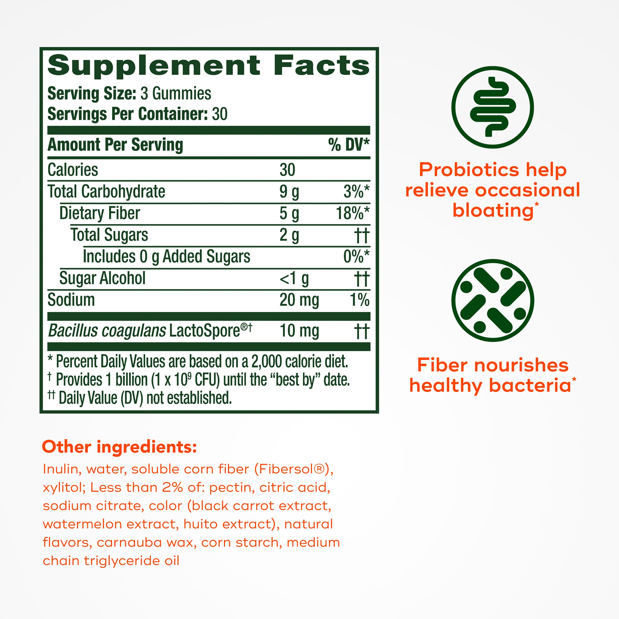 Align Probiotic, Probiotics + Fiber Gummies, Probiotics Help Relieve Occasional Bloating*, Fiber Helps Support a Healthy Digestive System