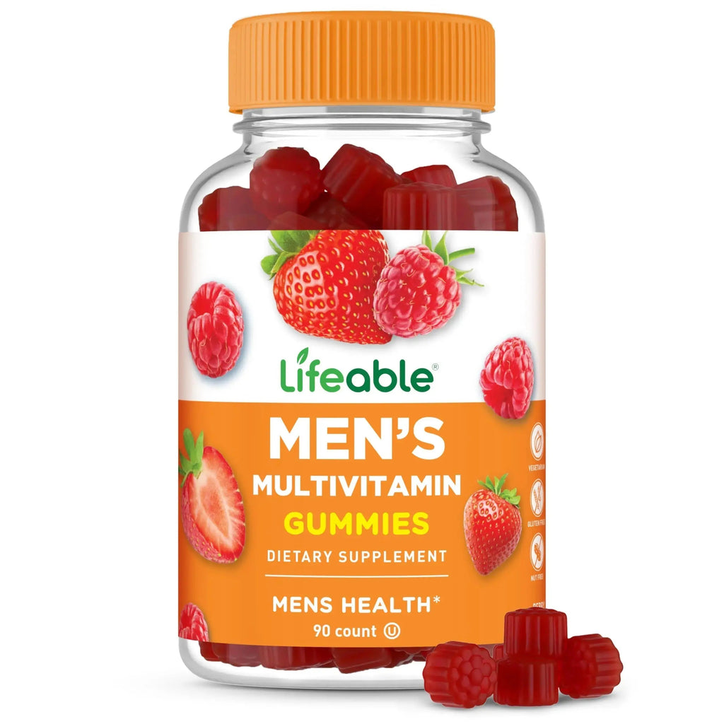 Lifeable Multivitamin for Men Gummies | VIT A, C, D, E, B1, B2, Niacin, B5, B6, Folate, B12, Biotin, Iodine, Zinc, Chromium, Ginseng, Lycopene, Inositol | Lifeable Au supplements