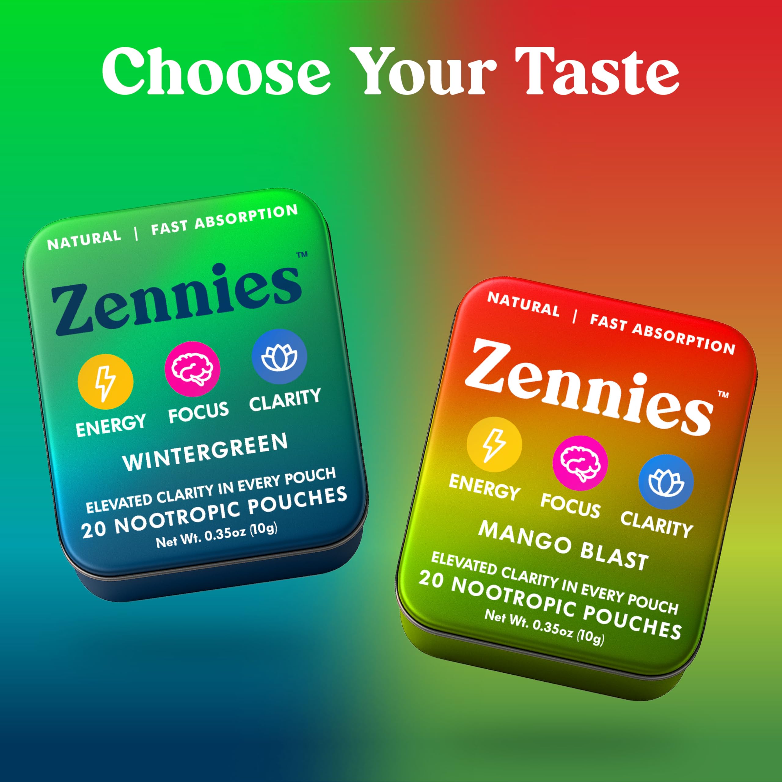 Zennies Caffeine Nootropic Pouches with Alpha GPC, L-Tyrosine & L-Theanine, Lion's Mane, Cordyceps, Reishi - Nicotine Free, No Sugar or Artificial Sweeteners Nootropic Energy Pouches, Wintergreen 1 PK Parrox Au supplements