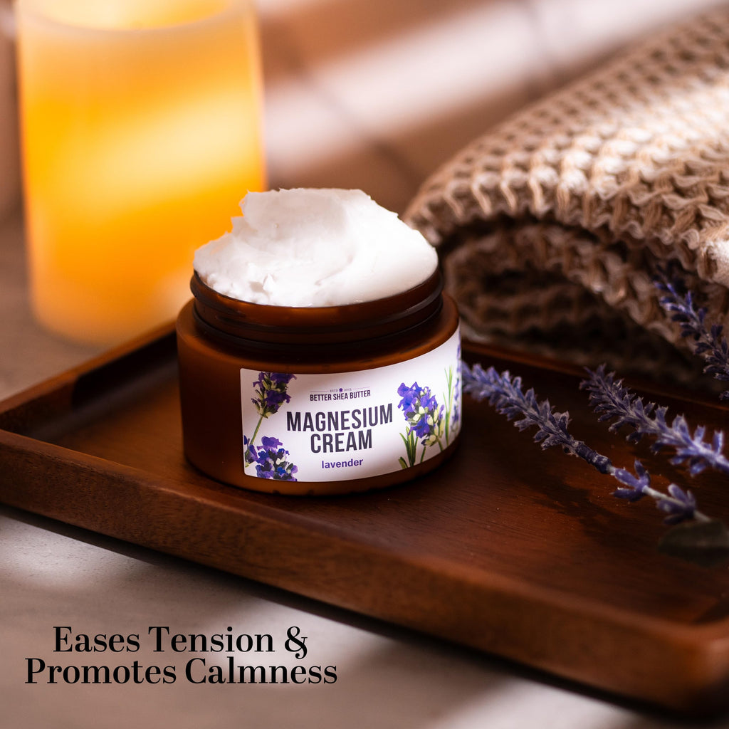 Better Shea Butter Magnesium Cream | Lavender | Relieves Leg Cramps and Muscle Tension | Night Lotion for Pregnancy, Kids and Baby | Handcrafted with Organic Ingredients Better Shea Butter Au supplements
