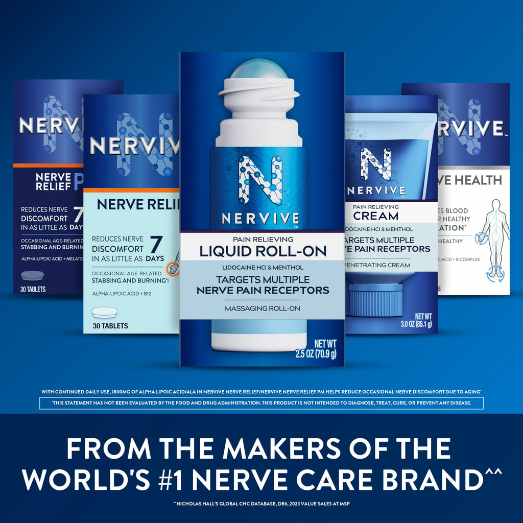 Nervive Pain Relieving Roll On, Lidocaine Roll On, Nervive Pain Relief, Lidocaine Topical, Foot Pain, Leg Pain, Hand Pain, Max Strength Formula, 2.5oz Nervive Au supplements
