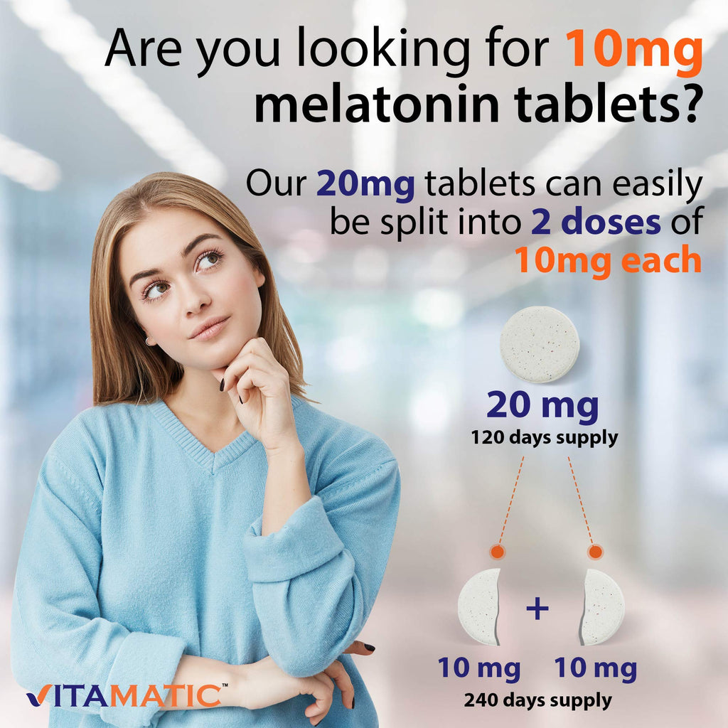 Vitamatic Melatonin 20mg Tablets | Vegetarian, Non-GMO, Gluten Free Vitamatic Au supplements