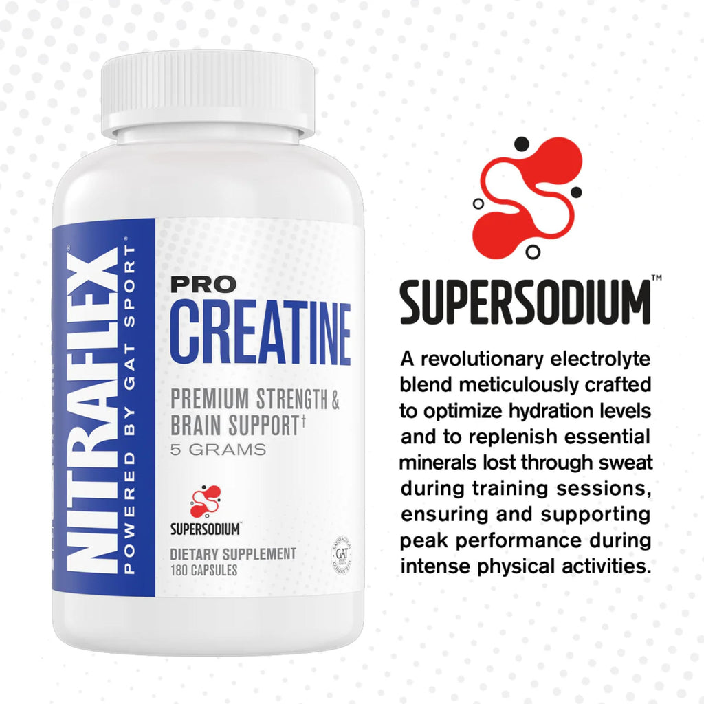 GAT SPORT Pro Creatine Capsules, Strengh, Wellness, Brain Health, Enhanced Absorption, 5 Grams, 150 Veggie Capsules GAT SPORT Au supplements
