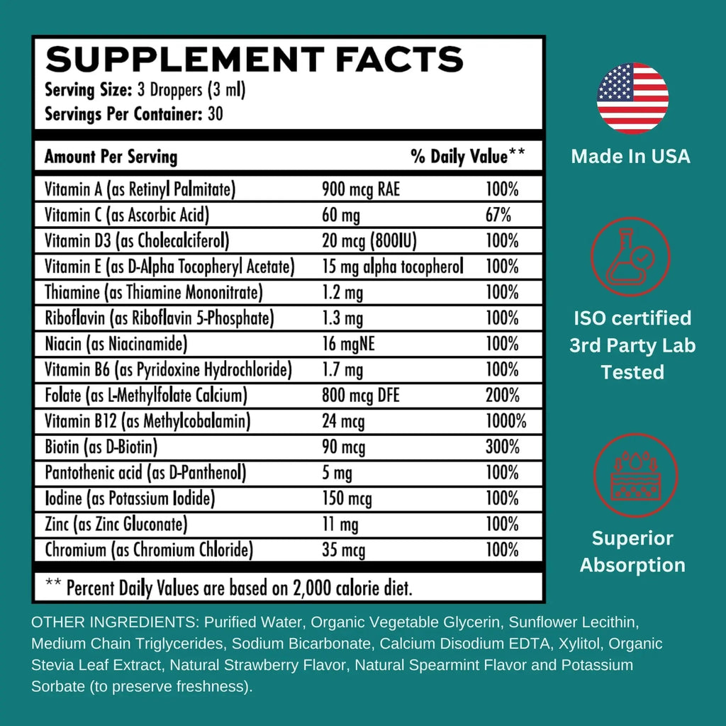 Vitaminally Liposomal Women's Liquid multivitamin Iron Free Drops| Sugar Free | Non-GMO | Gluten Free | Supports Immune System, Bone Health and Energy Metabolism Vitaminally Au supplements