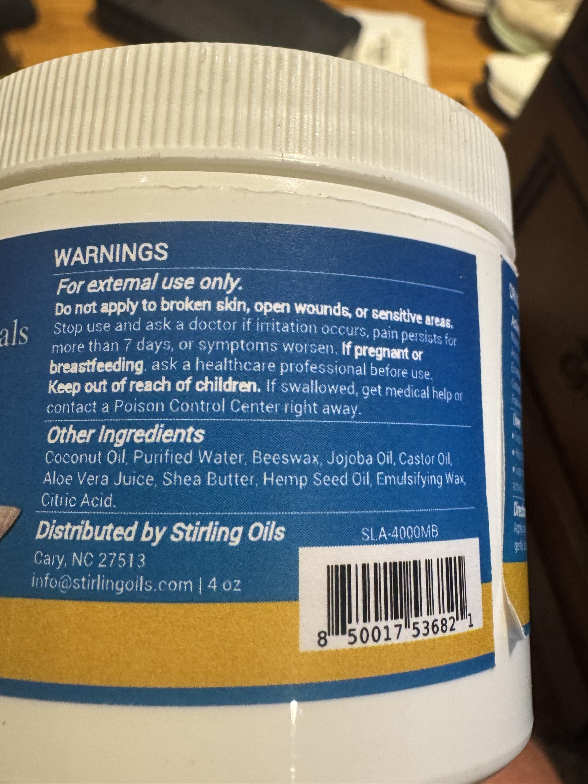 STIRLING Magnesium Cream - 4000mg Hemp Seed Oil + Magnesium & Arnica - Supports Joint Mobility, Muscle Comfort & Back Function - Made in USA with Premium Ingredients STIRLING Au supplements