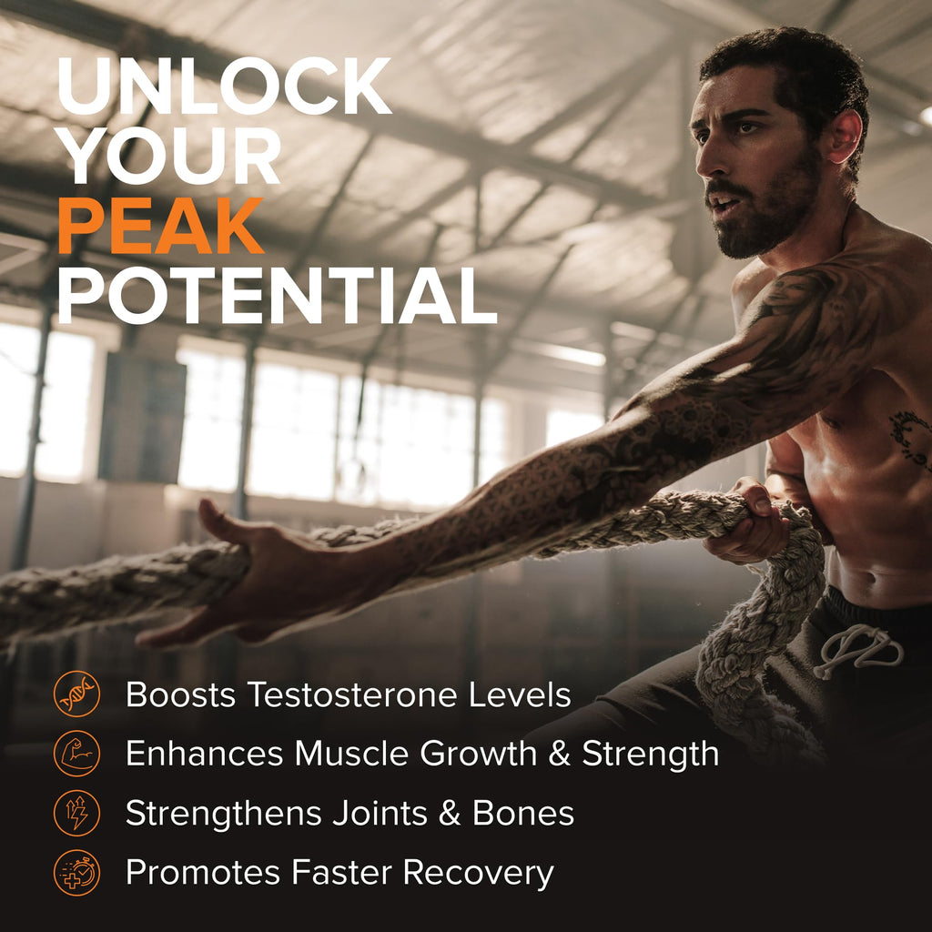 STRIVLABS Peak Potential 12-in-1  Support for Men – Fenugreek, Ashwagandha & Tongkat Ali – Natural Strength