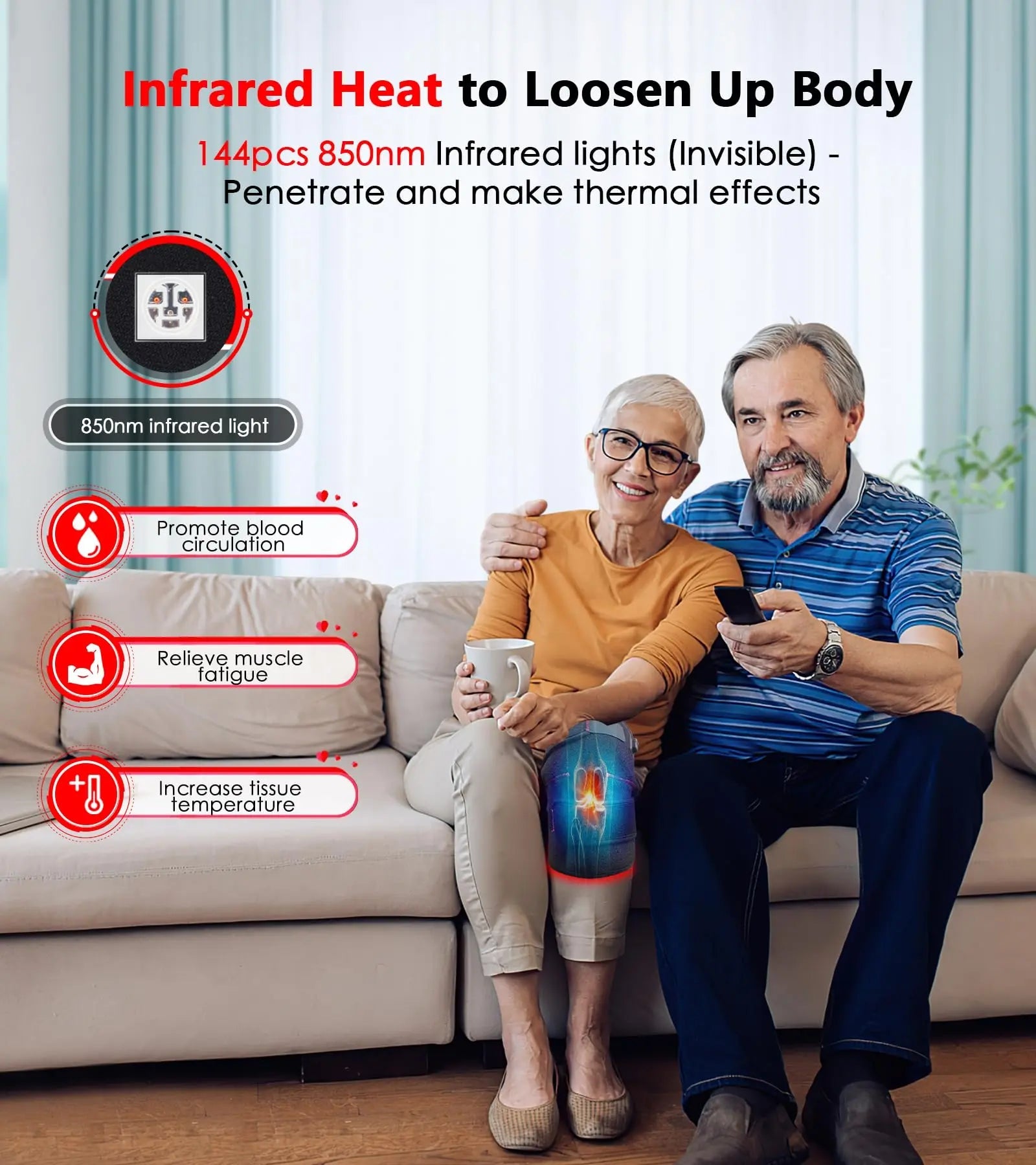 Red Light Therapy for Knee, Infrared Red Light Therapy Device Wrap Belt with 660nm Red Light RUISQM Au supplements