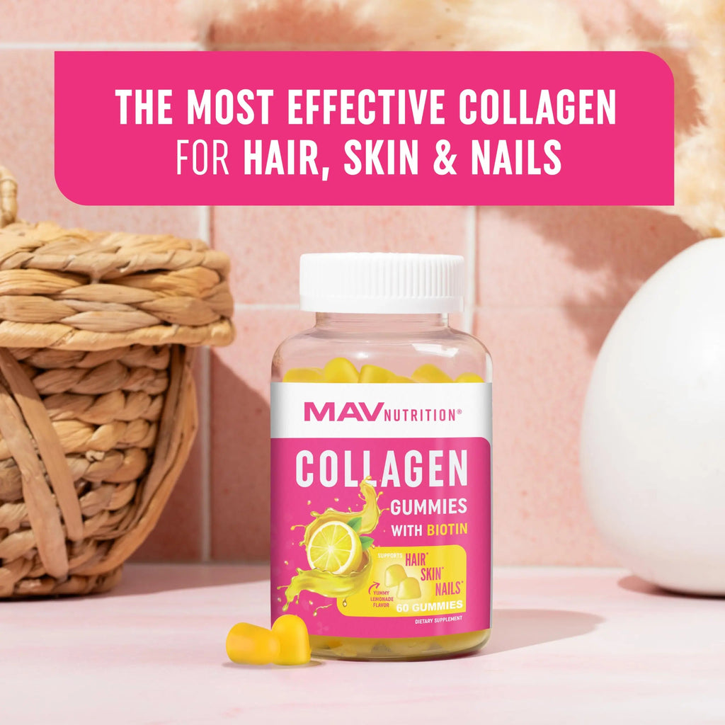 Collagen Gummies for Women | 200mg Hydrolyzed Collagen + 2500mcg Biotin, with Vitamin C, E & Zinc MAV NUTRITION Au supplements