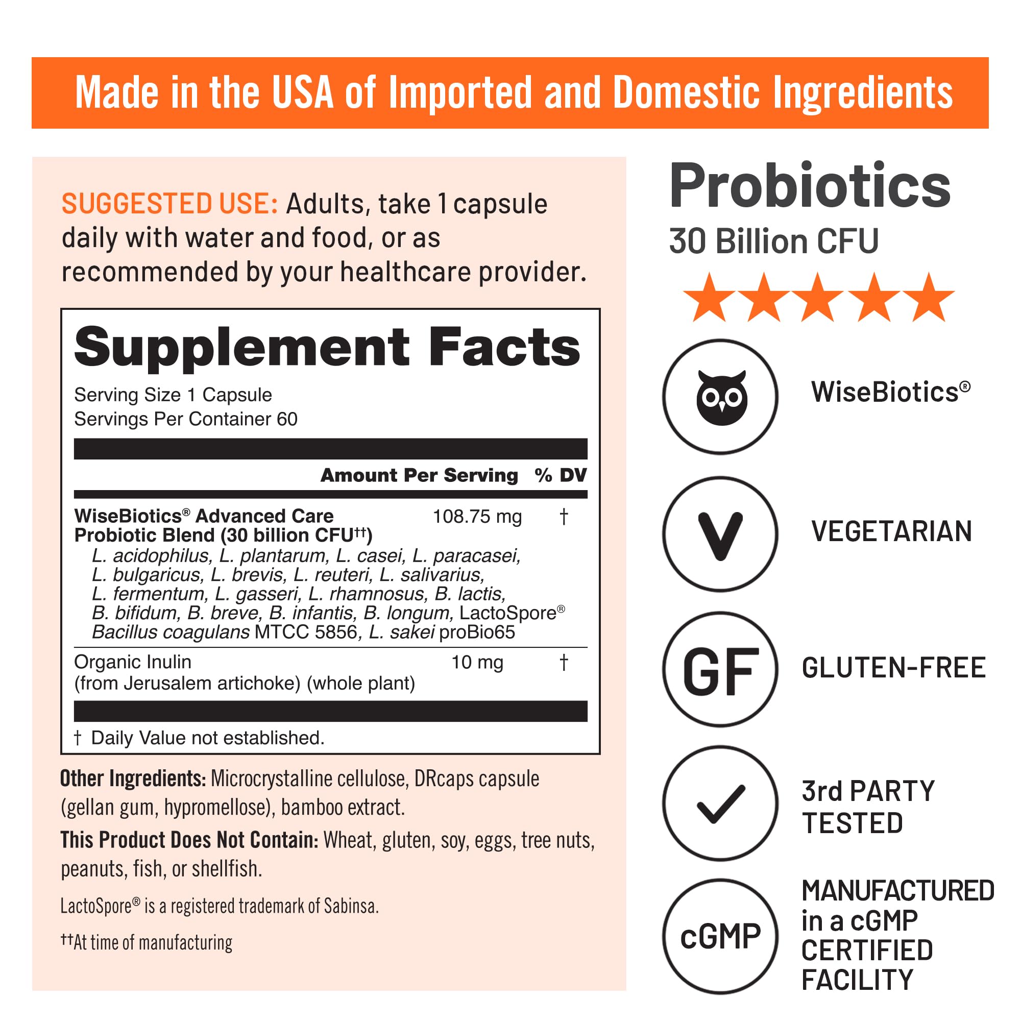 NatureWise Max Probiotics for Women & Men - 30 Billion CFU 18 Strains With Prebiotics - For Gut & Digestive Health - Delayed-Release Capsules, Gluten Free - 60 Capsules[2-Month Supply] NatureWise Au supplements