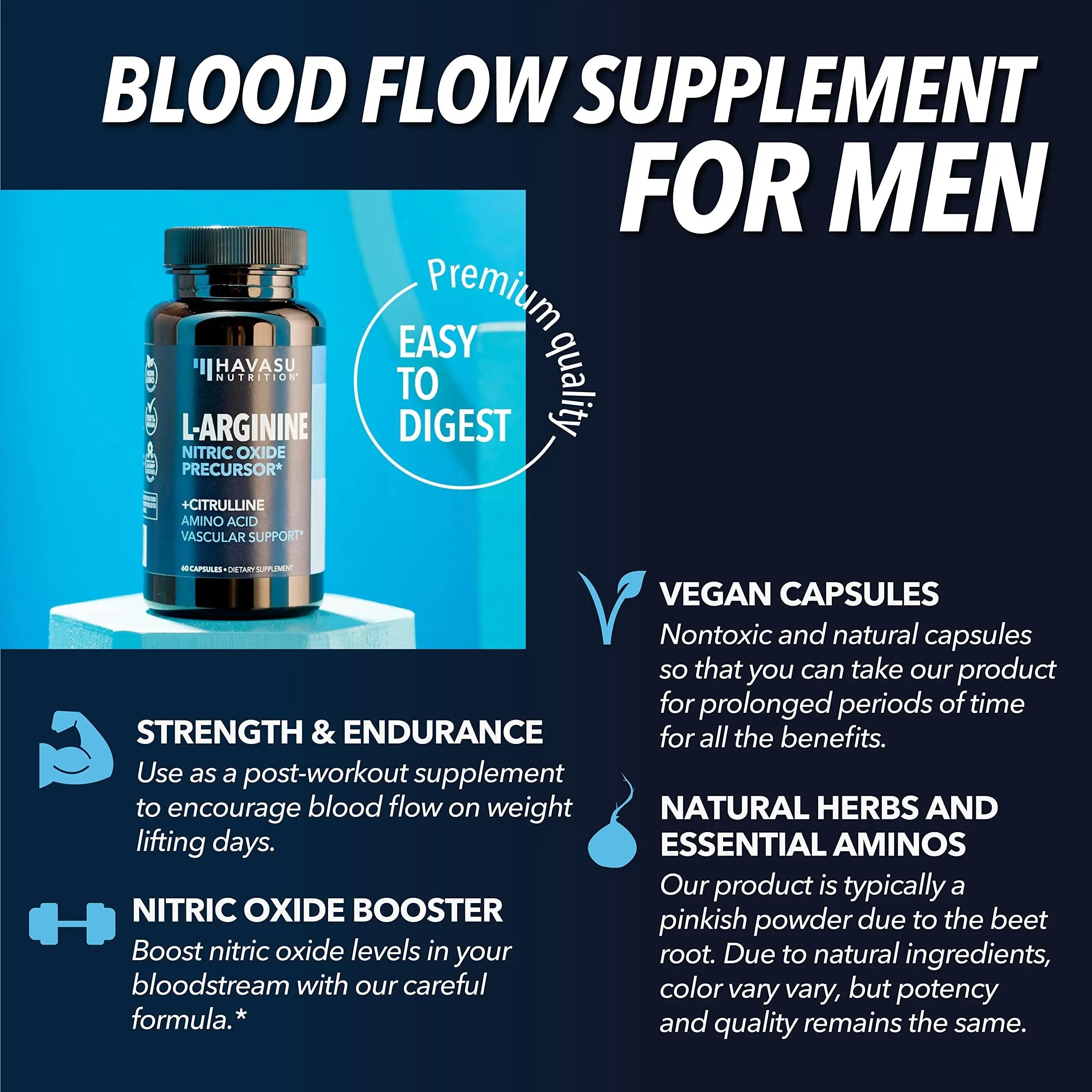 Extra Strength L Arginine - 1200mg Nitric Oxide Supplement for Muscle HAVASU NUTRITION Au supplements