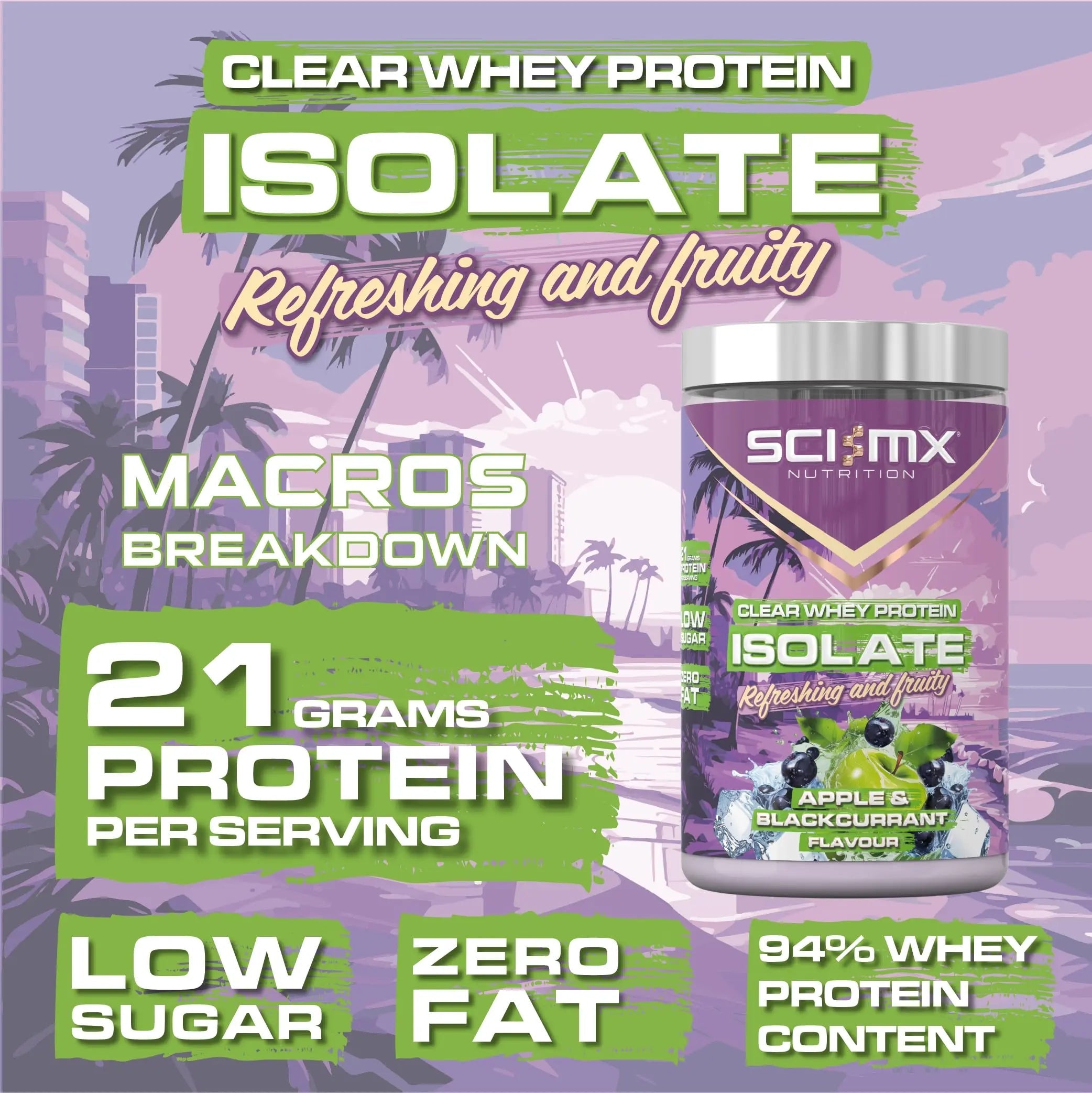 SCI-MX Clear Whey Isolate Protein - Apple and Blackcurrant Flavour - Lean Potein Formula for Muscle Growth SCI-MX Au supplements