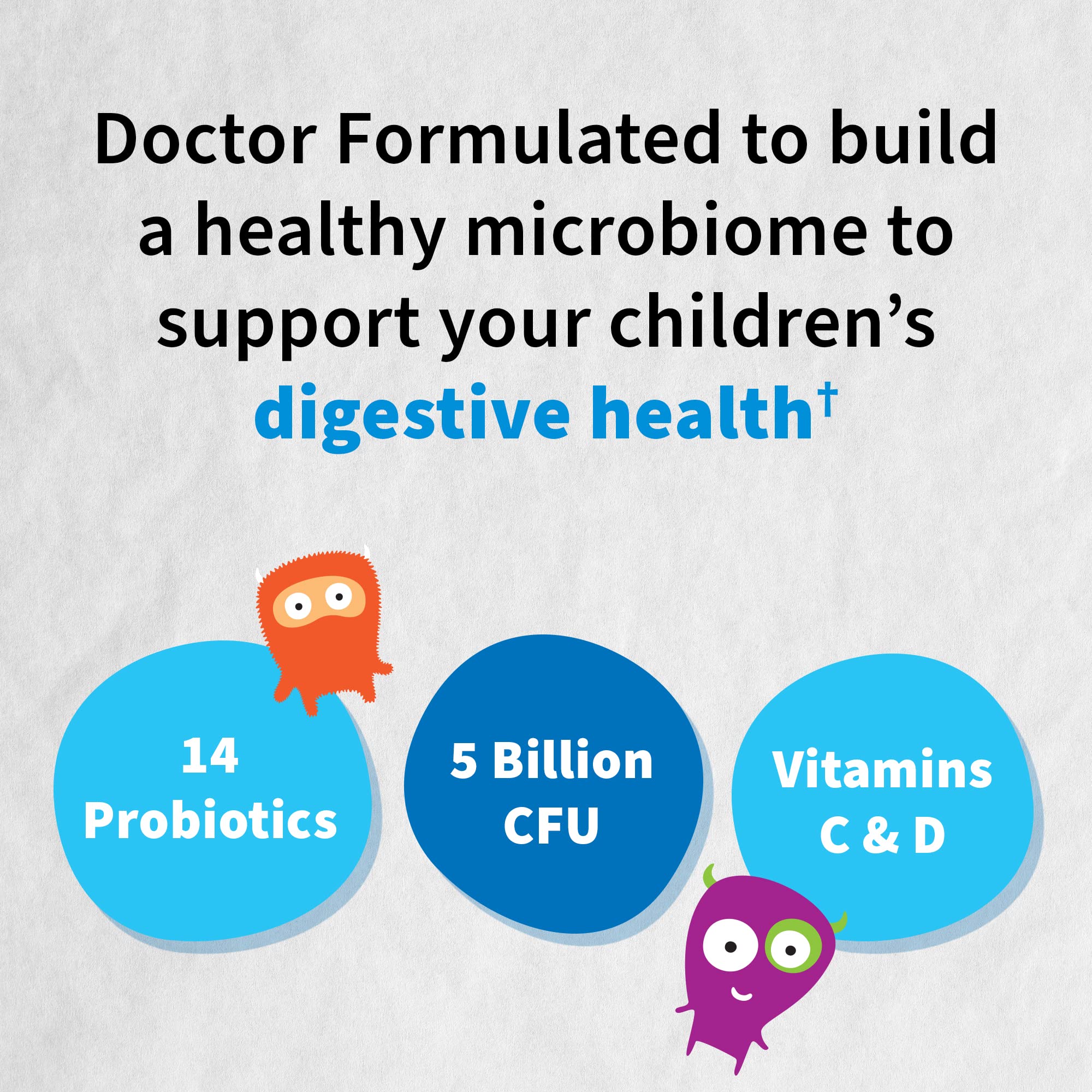 Garden of Life Dr. Formulated Probiotics Organic Kids+ plus Vitamin C & D - Berry Cherry - Gluten, Dairy & Soy Free Immune & Digestive Health Supplement