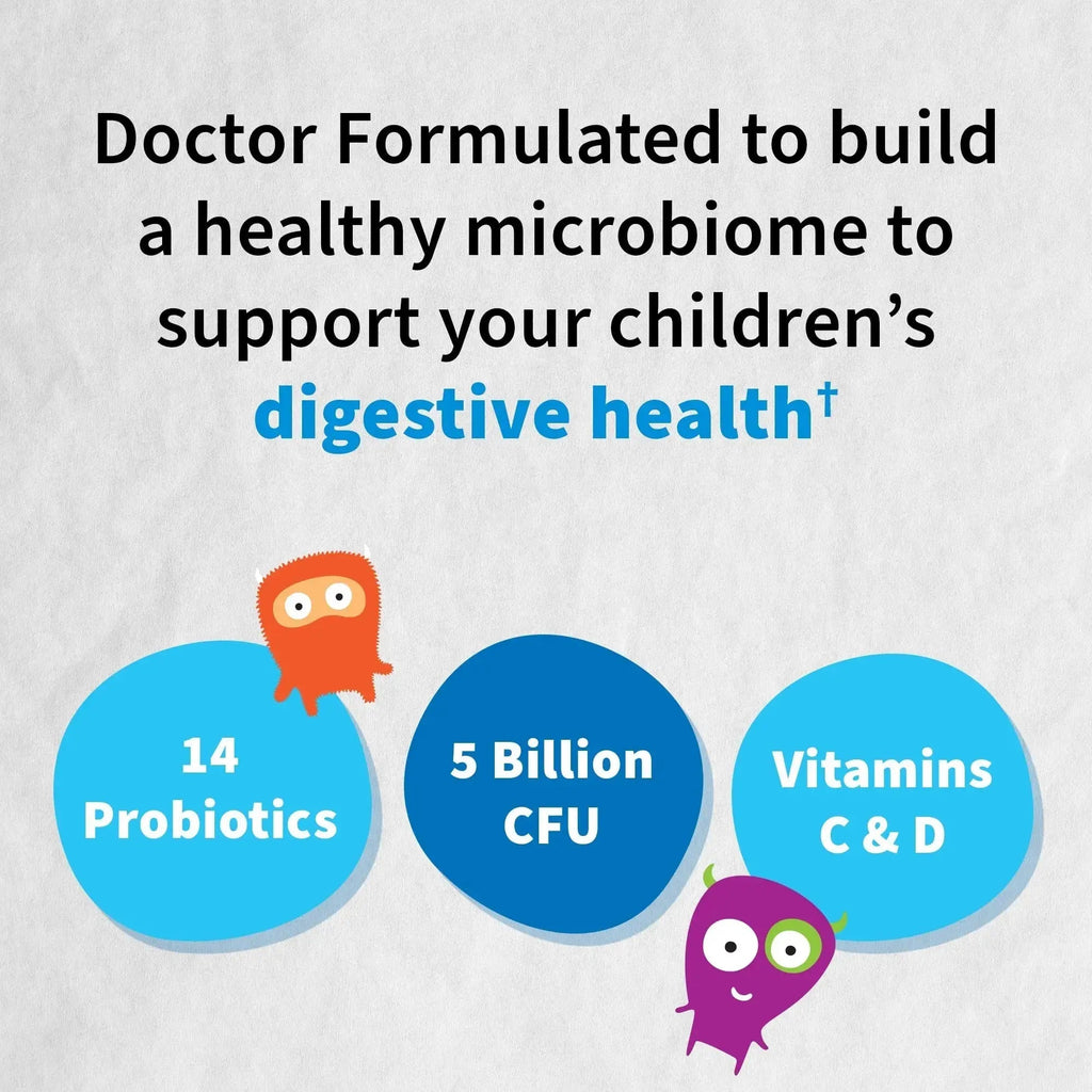 Garden of Life Dr. Formulated Probiotics for Kids, Organic Kids+ - Berry Cherry, 5 Billion CFU Chewable Probiotic plus Vitamin C and D Garden of Life Au supplements