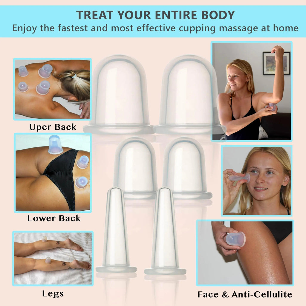 Cupping Kit for Massage Therapy - by DoSensePro, Cupping Set of 6 Professional Silicone Cups DoSensePro Au supplements