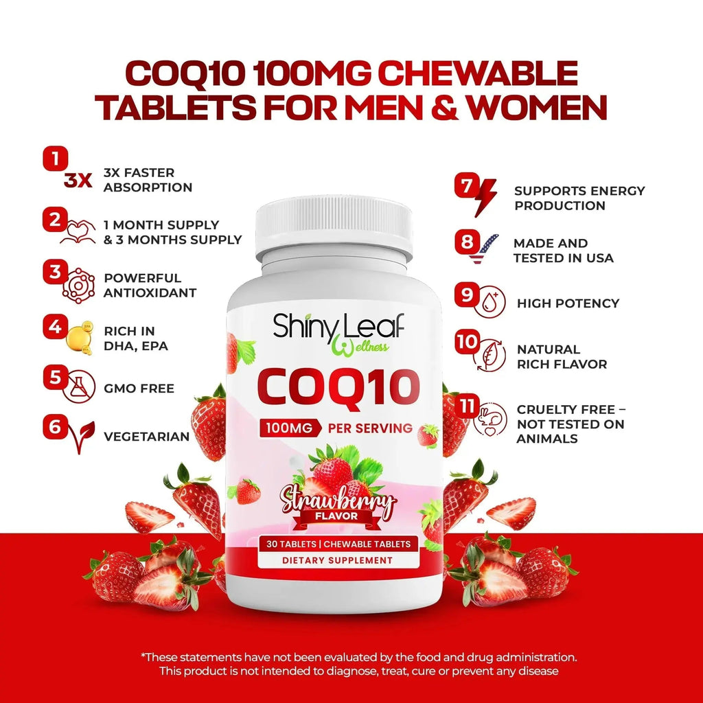 Bariatric Multivitamin Iron-Free One Capsule Per Day and CoQ10 100mg Supplement for Brain Health and Energy Management for Women and Men - 1 Month Supply Shiny Leaf Au supplements