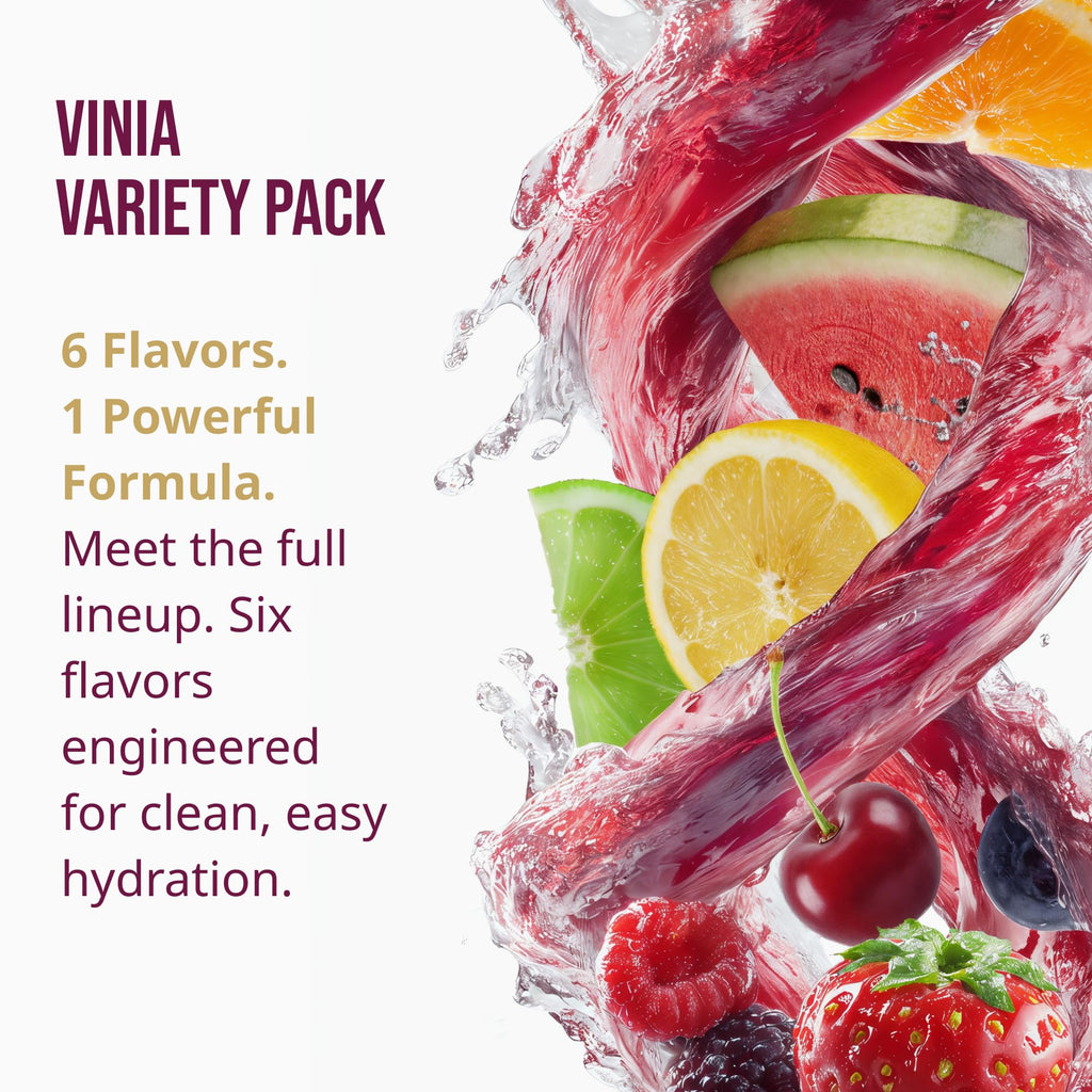 VINIA Resveratrol Electrolyte Hydration Powder Mix | Boost Blood Flow & Circulation | Sea Salt, Coconut Water Potassium