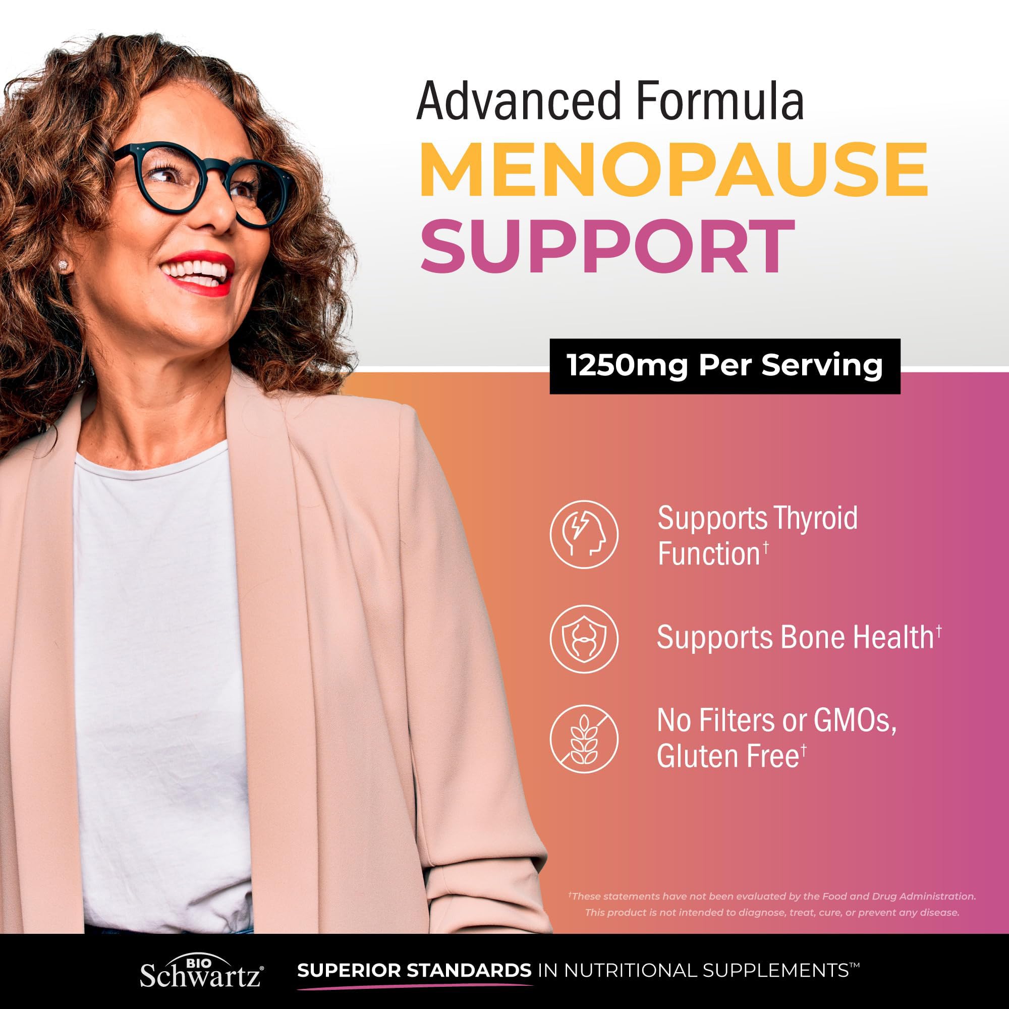 Herbal Menopause Support for Women - Supports Healthy Mood and Balance with Milk Thistle Chasteberry Black Cohosh Red Clover Turmeric Ginger - Menopause Supplements for Women - 60 Veggie Capsules BioSchwartz Au supplements