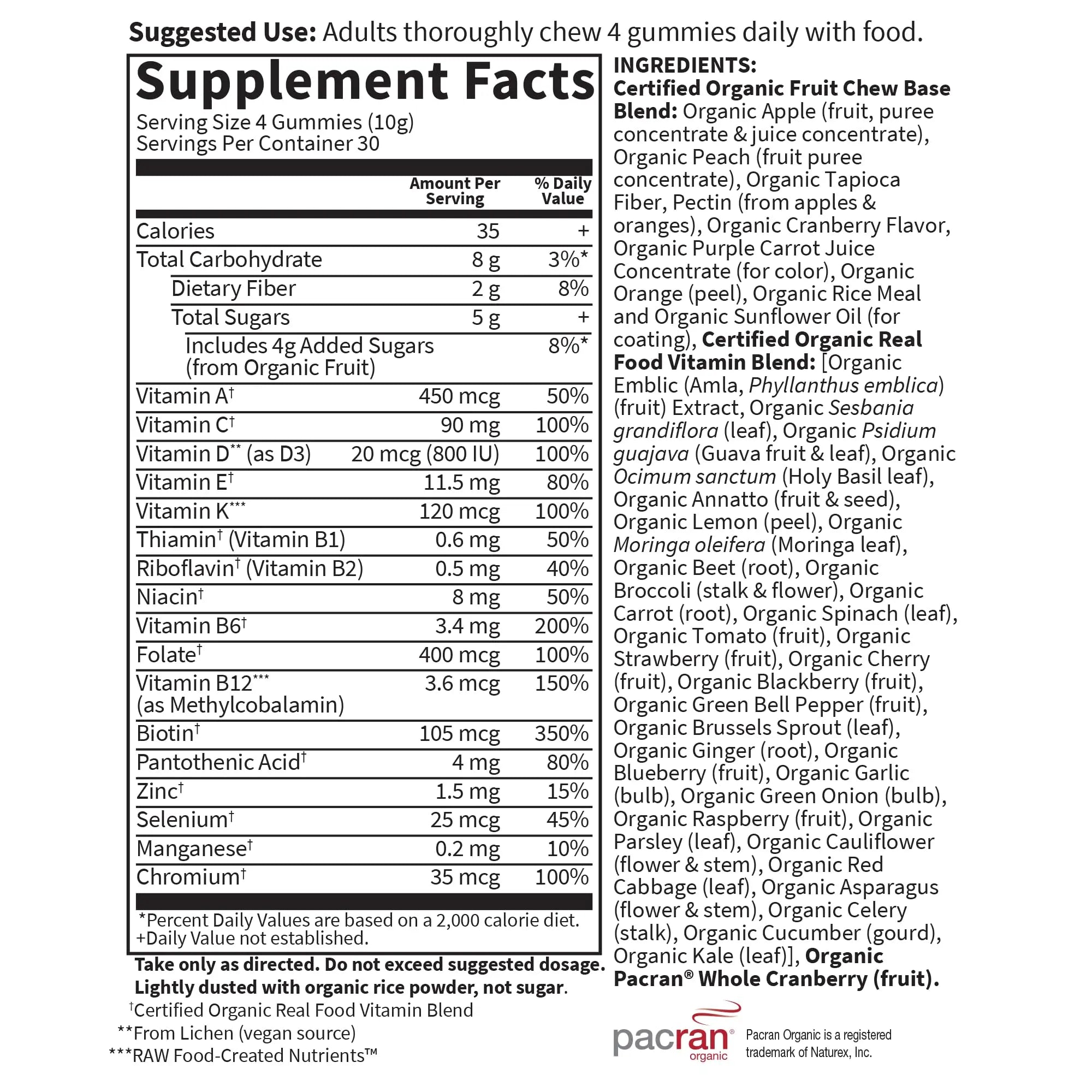 Garden of Life Organics Women's Gummy Vitamins - Berry - Certified Organic, Non-GMO, Vegan, Kosher Complete Multi - Methyl B12, C & D3 - Gluten Garden of Life Au supplements
