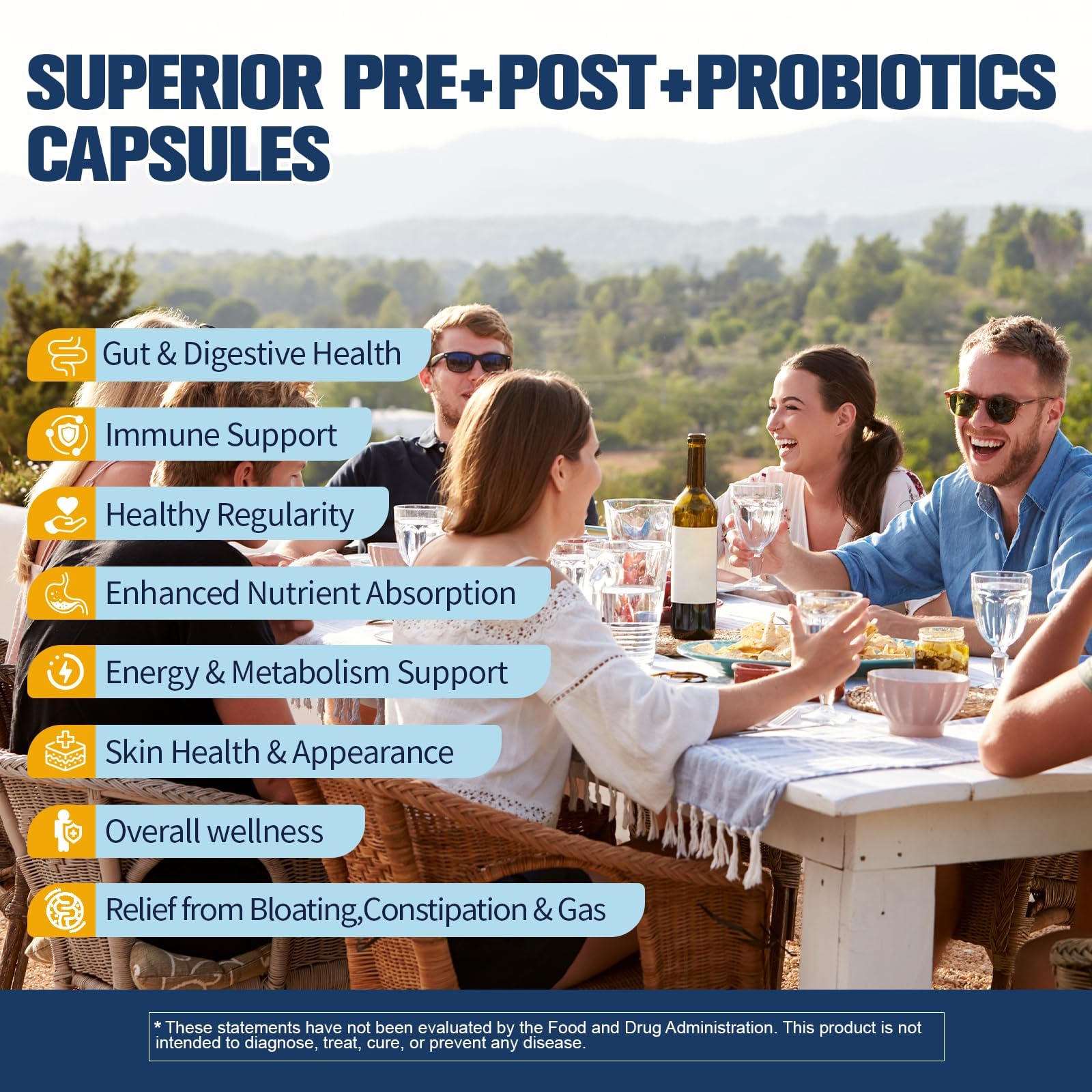 Totaria 5-in-1 Probiotic Prebiotic & Postbiotic for Women Men, 60 Billion CFU 24 Strains w/Digestive Enzymes, Prebiotic Fiber, Slippery Elm