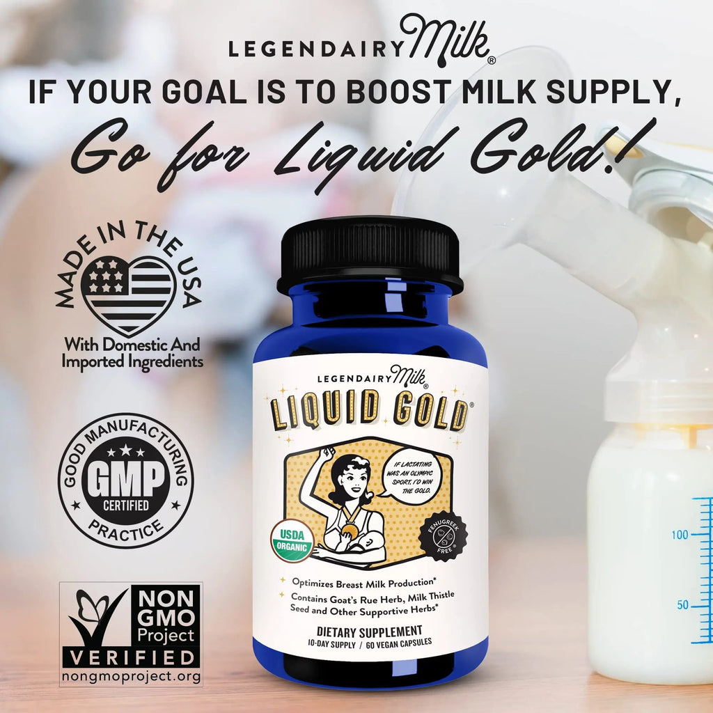 Legendairy Milk Liquid Gold Lactation Supplement, Organic Goat's Rue Lactation Legendairy Milk Au supplements