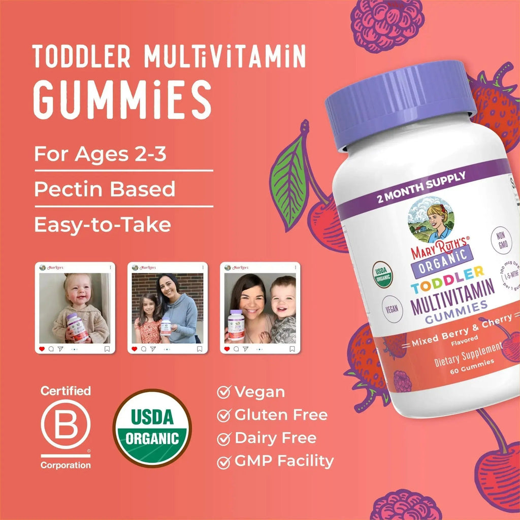 MaryRuth Organics Vitamin Gummy | Kids and Toddlers Age 2+ | USDA | Daily Vitamin C | D3 | Zinc | MaryRuth Organics Au supplements