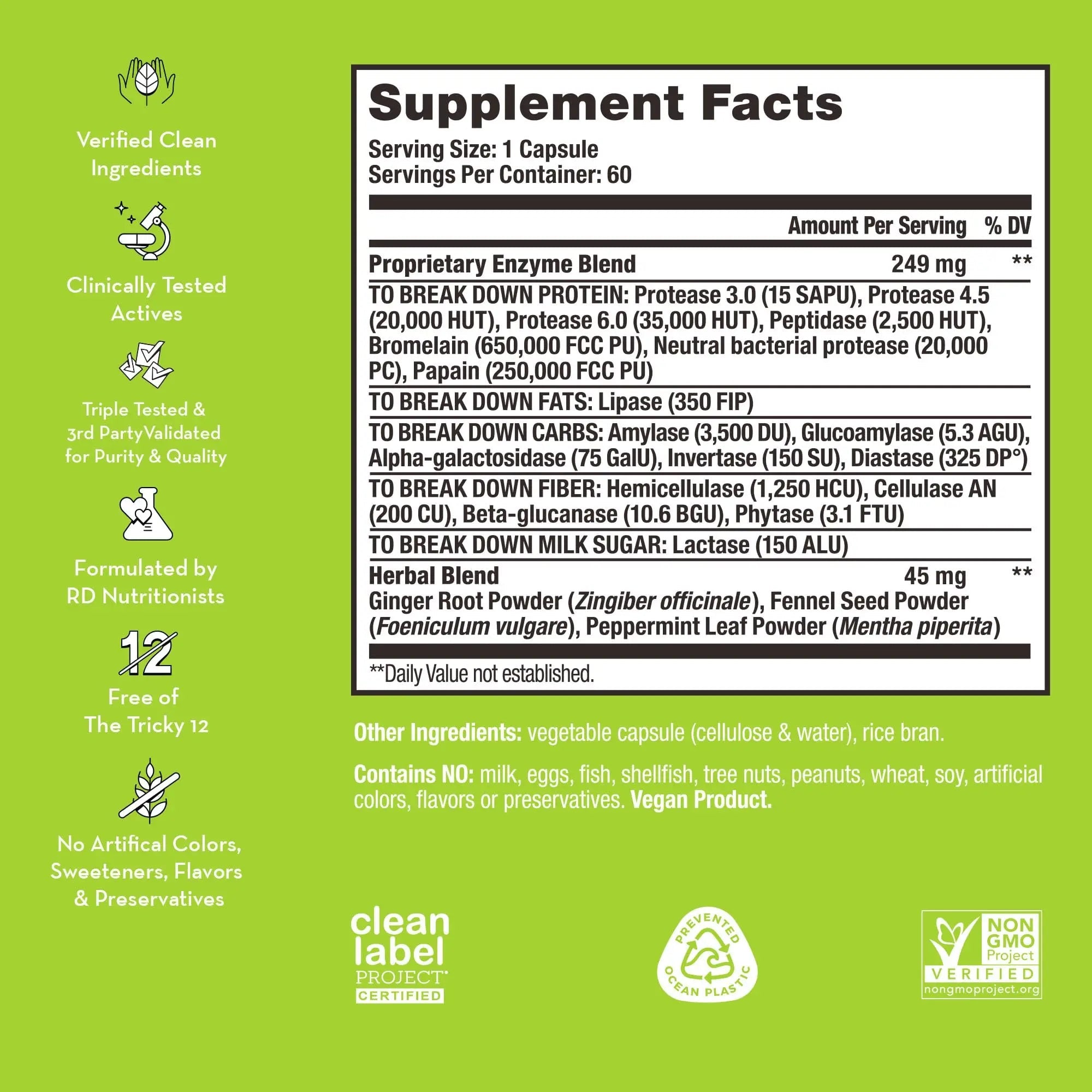 HUM Flatter Me Supplement for Daily Bloating - 18 Full Spectrum Digestive HUM Au supplements