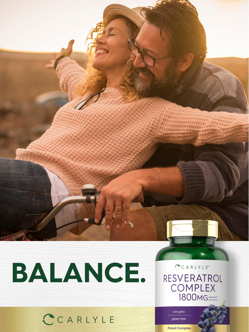 Carlyle Resveratrol Complex - 180 Capsules - Trans Resveratrol Supplement with Grape Seed Extract - Non GMO, Gluten Free