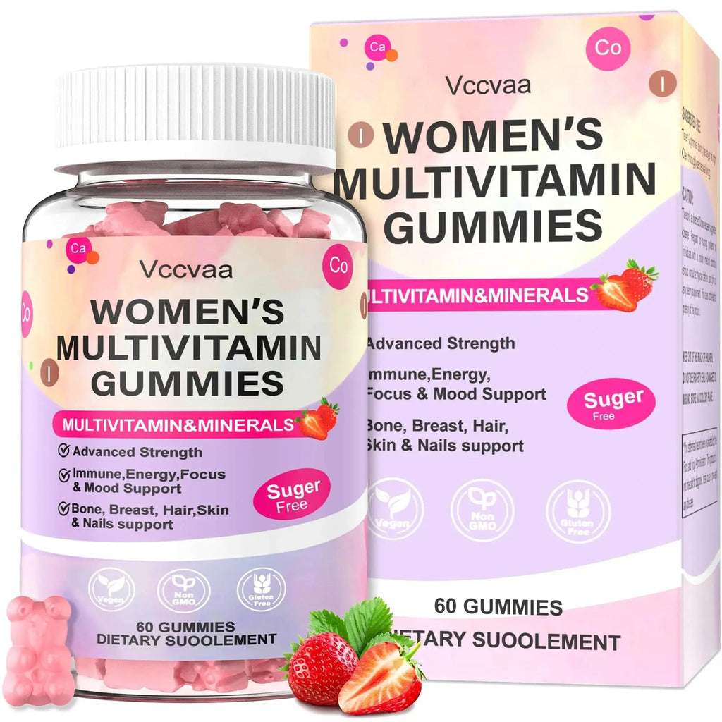 Vccvaa Sugar Free Multivitamin Gummies for Women 14+ with Iron, Inositol, Folate, Vitamins A C D3 E B12 K2, Herbal & Mineral Blend Vccvaa Au supplements