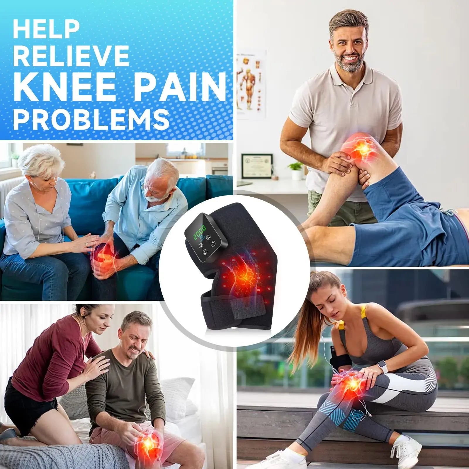 Red Light Therapy Knee Brace: Pain Relief Infrared Heating Pad 72 LED Heat Lamp Pain Relief Astarexin Au supplements