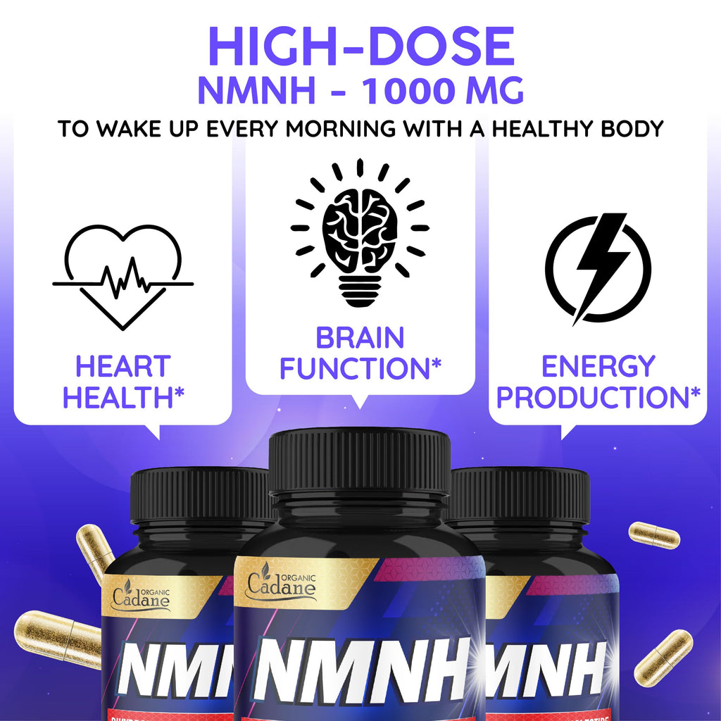 Cadane NMNH Supplement | Support Energy & Healthy Aging | Dihydronicotinamide Mononucleotide | Non-GMO – 60 Capsules – 30-Day Organic Cadane Au supplements