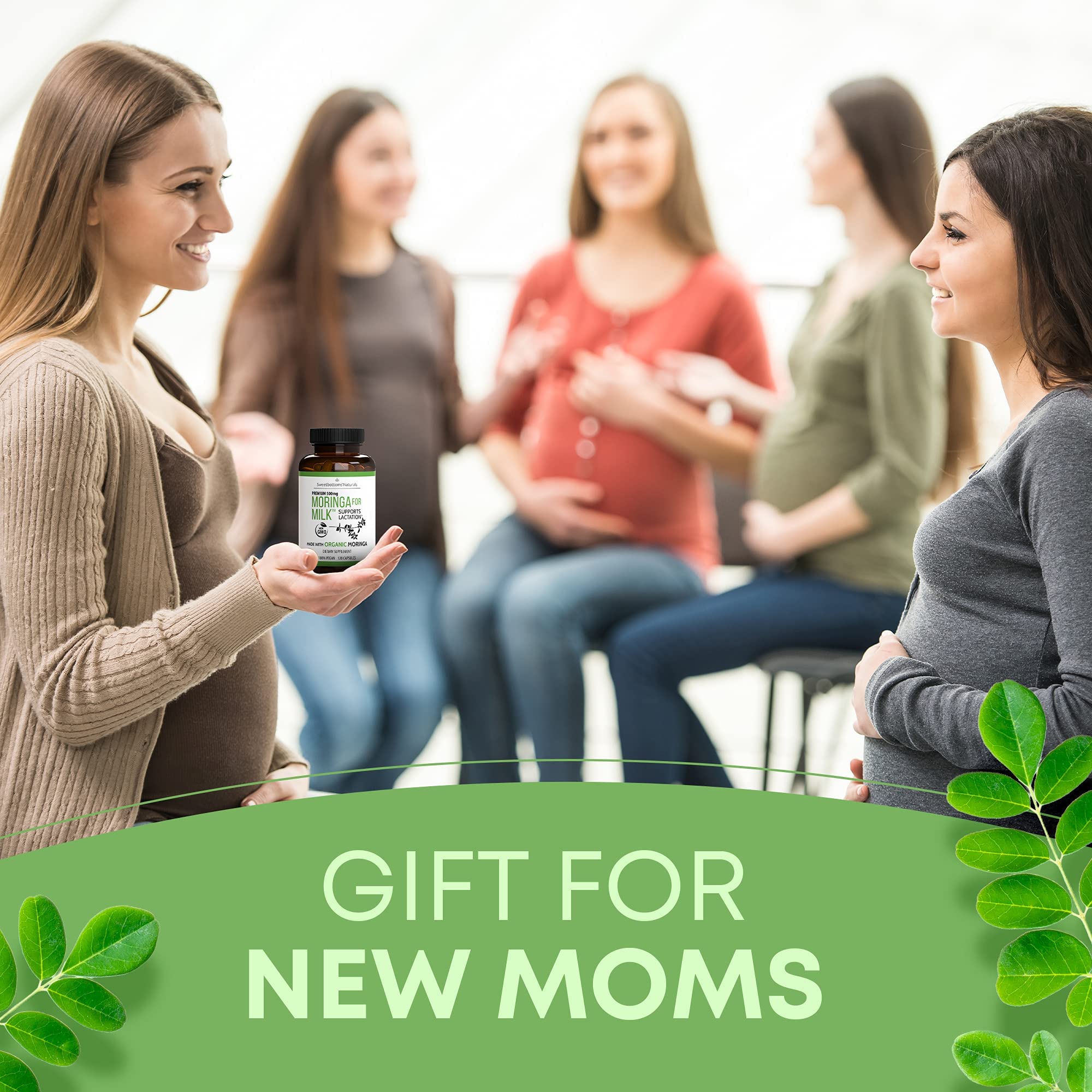 Lactation Supplement - Organic Moringa Capsules for Breastfeeding Support to Increase Breastmilk Supply (120 ct) Pure Malunggay Leaf Powder for Milk Production Booster