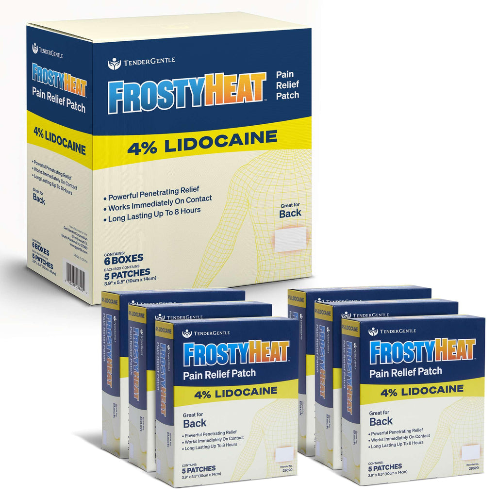 TenderGentle Four Percent Lidocaine Patches - 30 Back Pain Relief Patches with 4% Lidocaine for Aches, Muscle and Joint Discomfort - 3.9" x 5.5" Back, Shoulder, and Neck Pain Patch TenderGentle Au supplements
