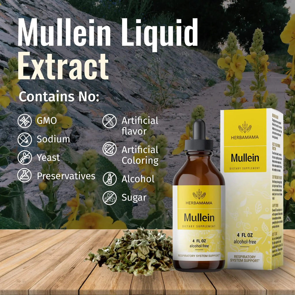 Mullein Leaf Tincture - Lung Cleanse - Vegan Mullein Drops - Lung Detox HERBAMAMA Au supplements