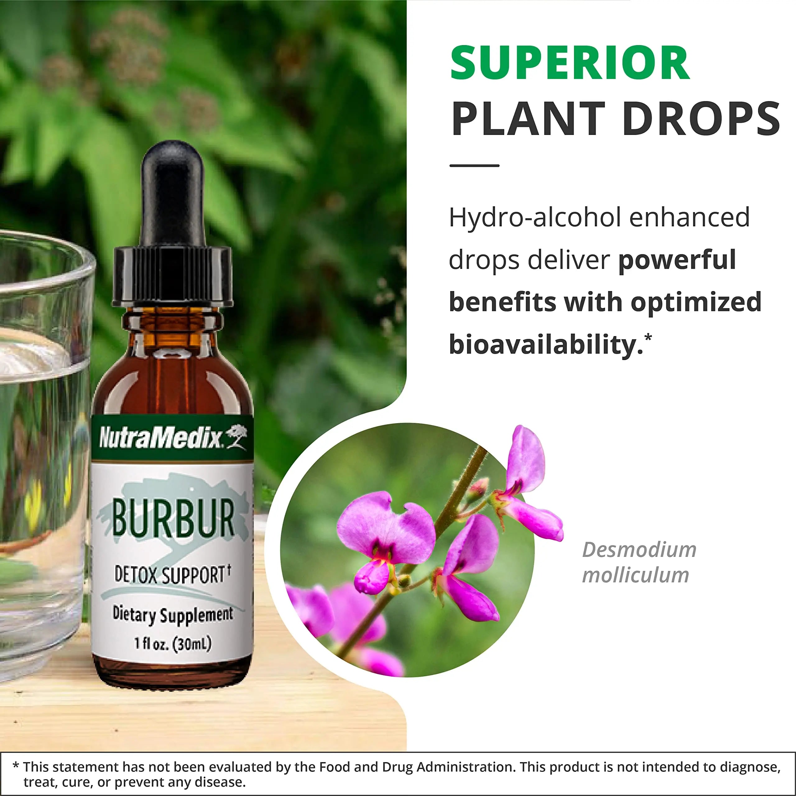 NutraMedix Burbur Detox Support Supplement - Desmodium Molliculum Extract Drops NutraMedix Au supplements