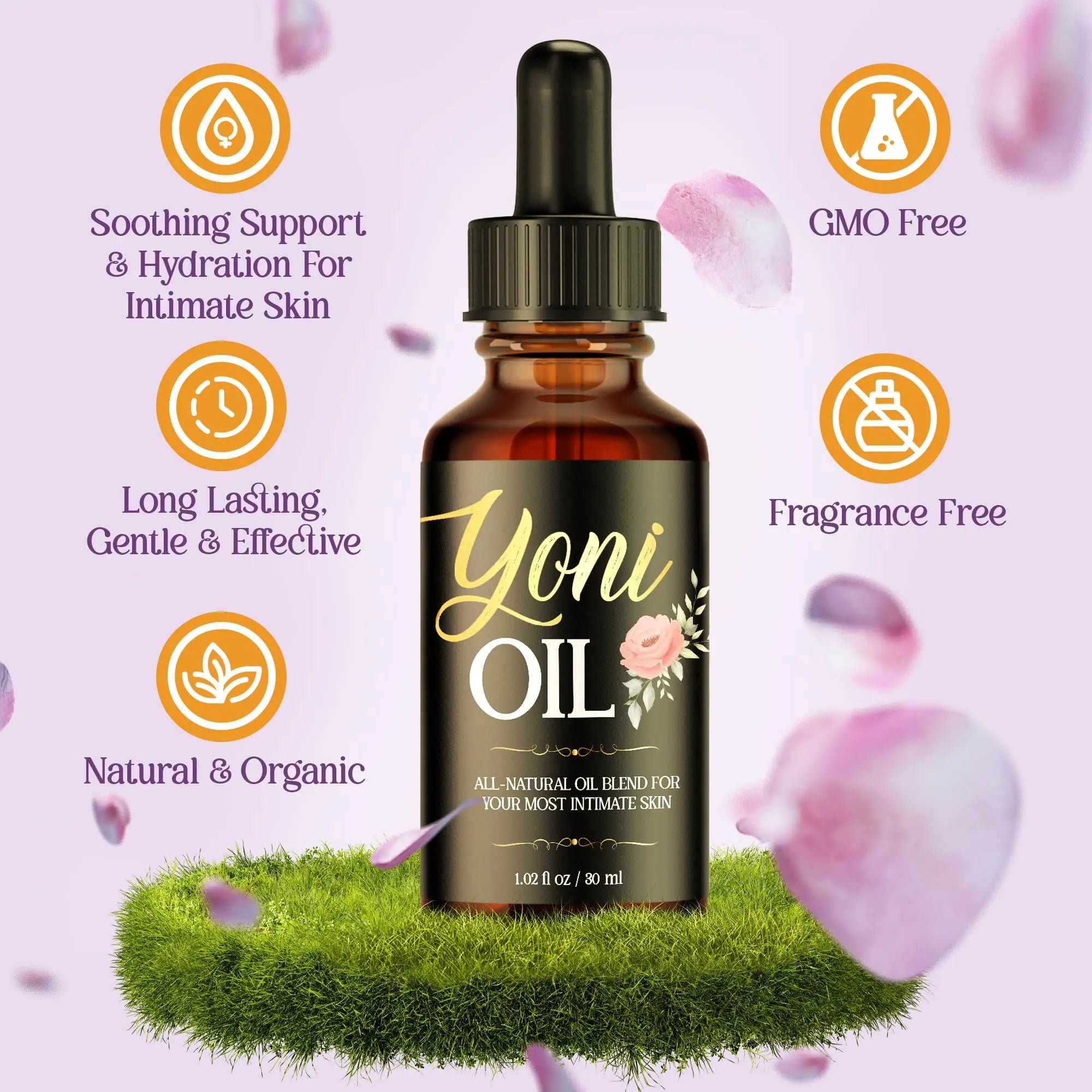 vibraxlabs Yoni Oil 1 Oz. Rose Scented Daily Feminine Wash Vulva Oil for pH Balance and Female Dryness vibraxlabs Au supplements