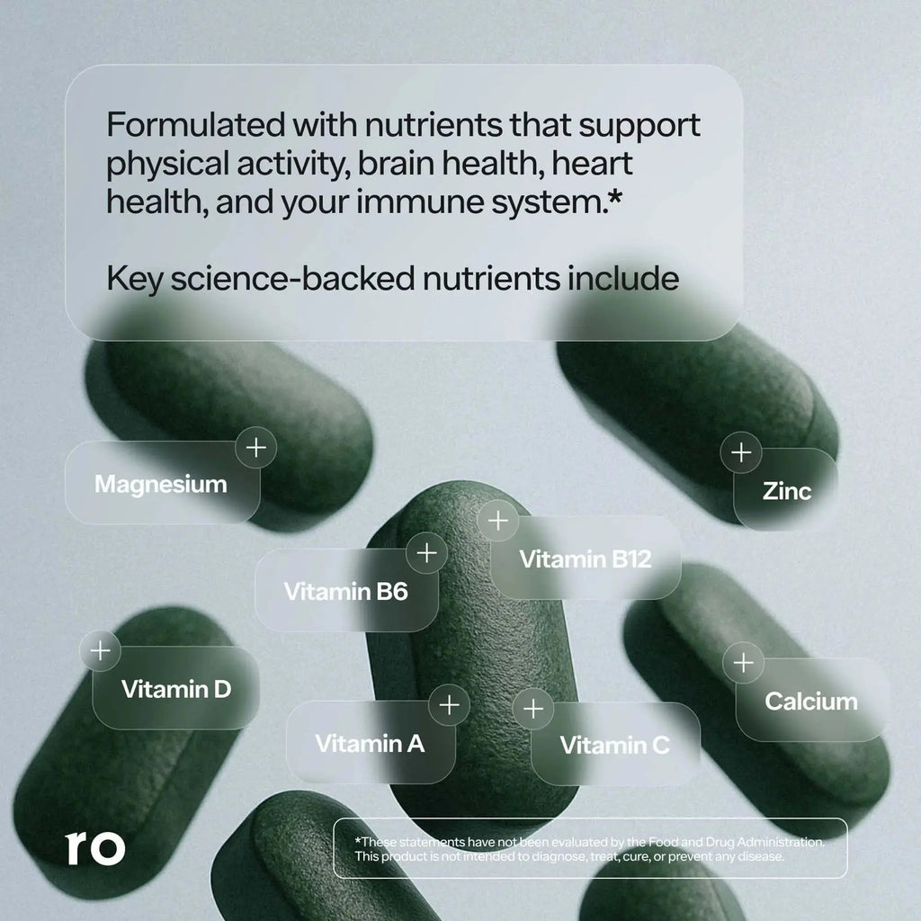 Ro Daily Multivitamin for Men | Supports Physical Activity, Brain + Heart Health, and Immune System with 23 Key Nutrients Including Calcium Ro Au supplements