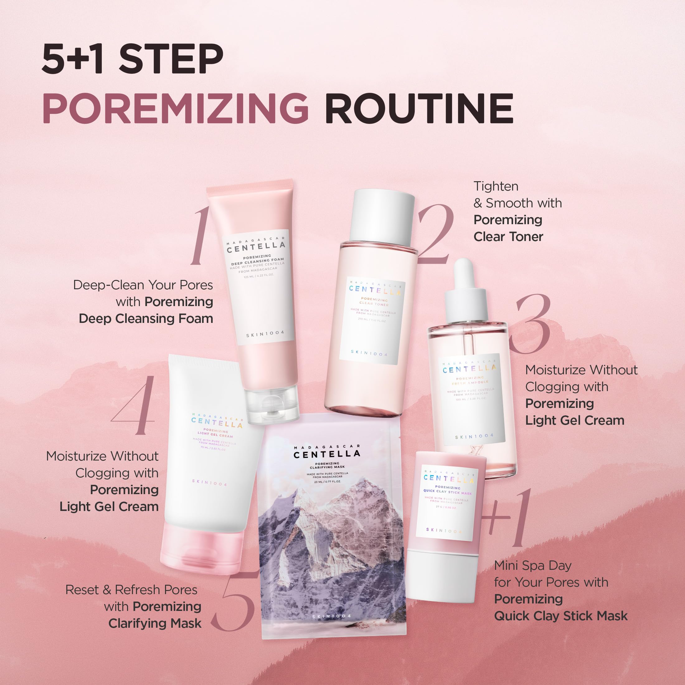 SKIN1004 Poremizing Deep Cleansing Foam, 4.23 fl.oz, 125ml, Makeup Remover, Korean Face Cleanser with Himalayan Pink Salt