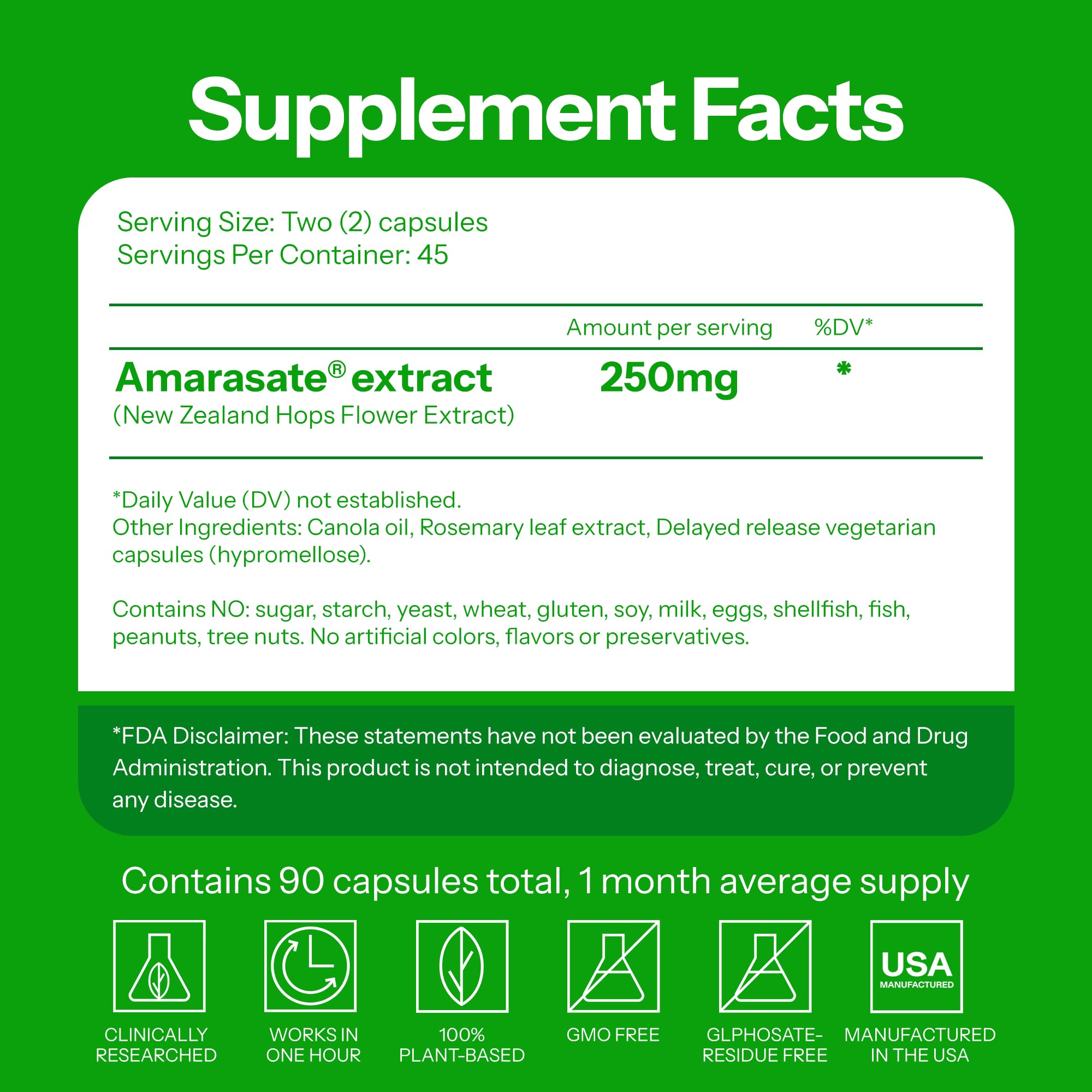 Calorie Control Supplement 6X Natural Support, Official & Patented Amarasate Formula, Plant Based Dietary GLP1 Supplement, Manages Appetite, Hunger & Cravings,
