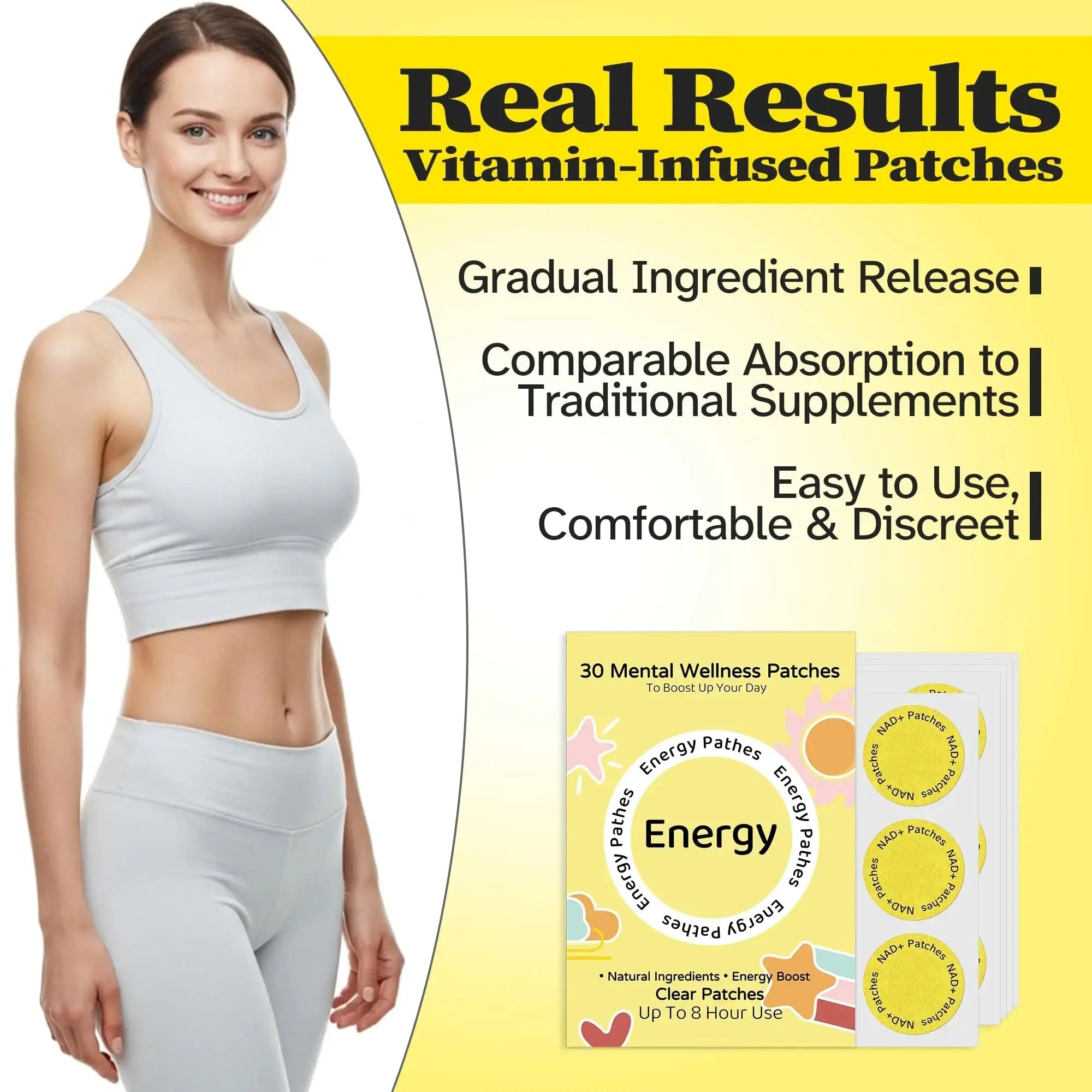 Energy Patches – 30 Plant-Based Patches with Biotin, Caffeine & Ginseng – Gentle Daily Support for Focus, Alertness & Vitality – Vegan Formula, 1 Month Supply Vitalumina Au supplements