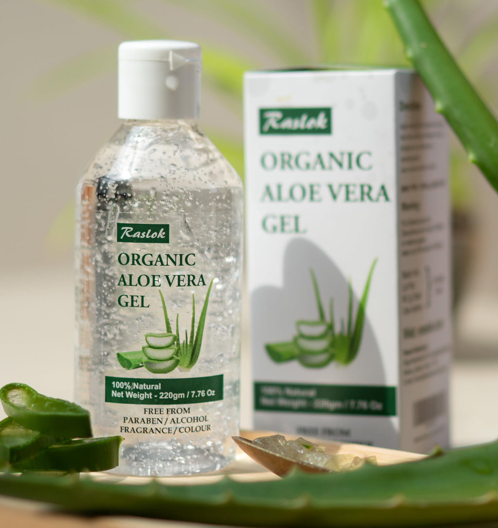 Raslok Aloe Vera Gel | 99% Pure Natural Aloe Gel For Moisturizing Face Skin & Hair Care,Durable Moisturizing Hydrating Soothing, Non-Sticky (7.7 OZ)