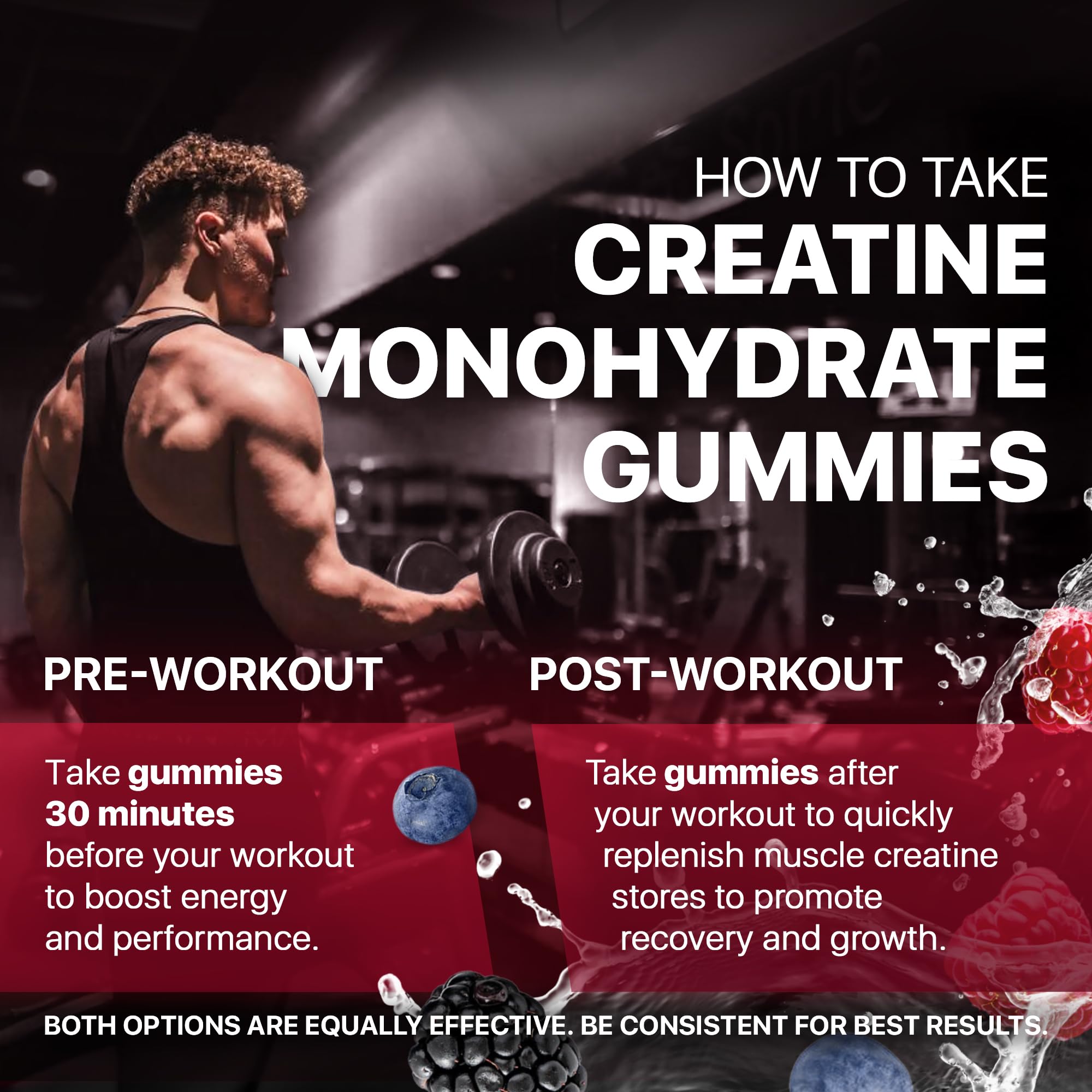 Hofnie Creatine Monohydrate Gummies 5000 mg – Vegan, Sugar-Free Pre Workout Creatine for Men & Women – Raspberry & BlackBerry Flavored Chewable Creatine Monohydrate, 120 Gummies (30-Day Supply) Hofnie Au supplements