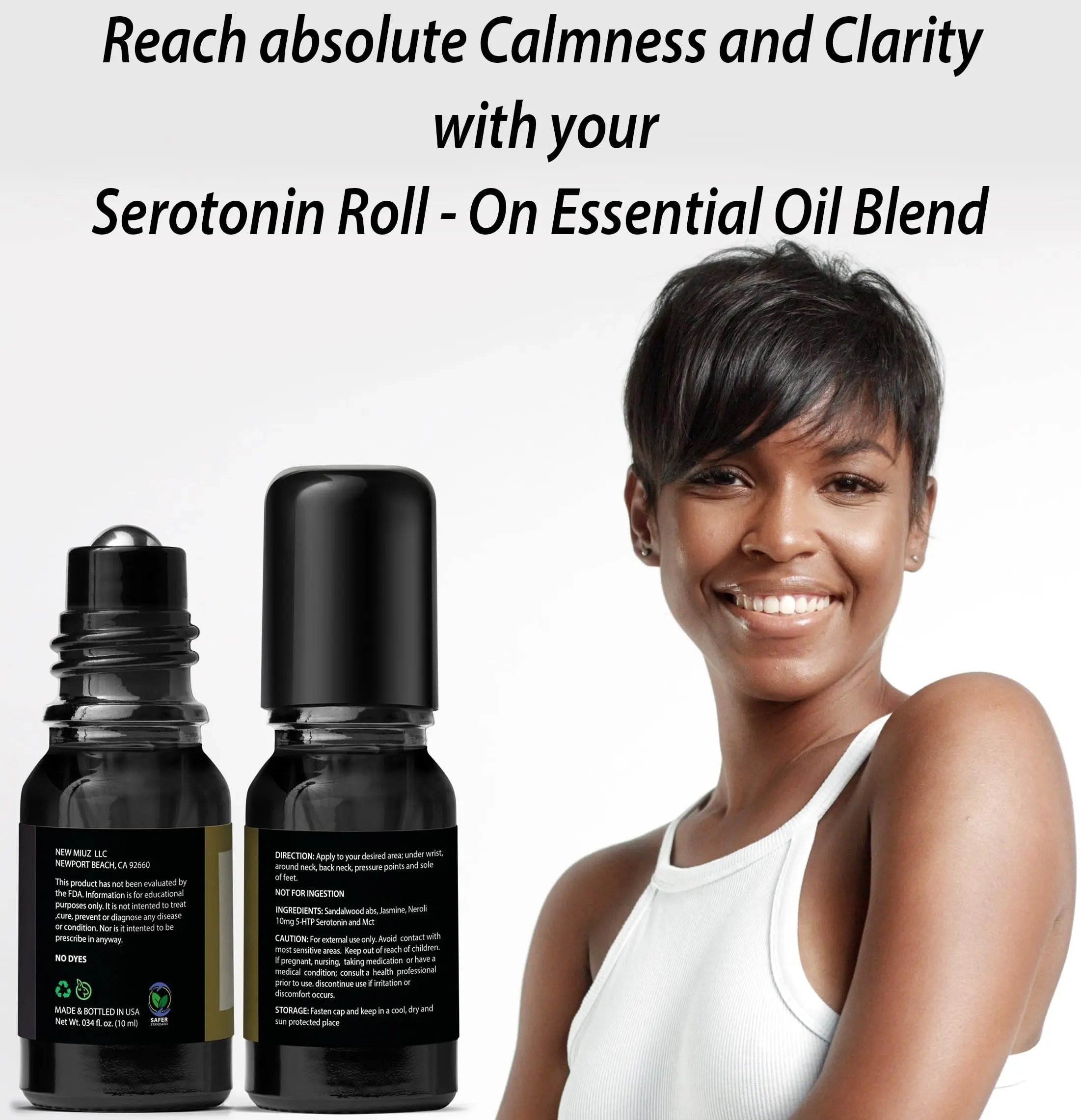 Calm Roll on Essential Oil Stress Relief Sandalwood Jasmine Destress Relaxation Calming Rolle New Miuz Au supplements