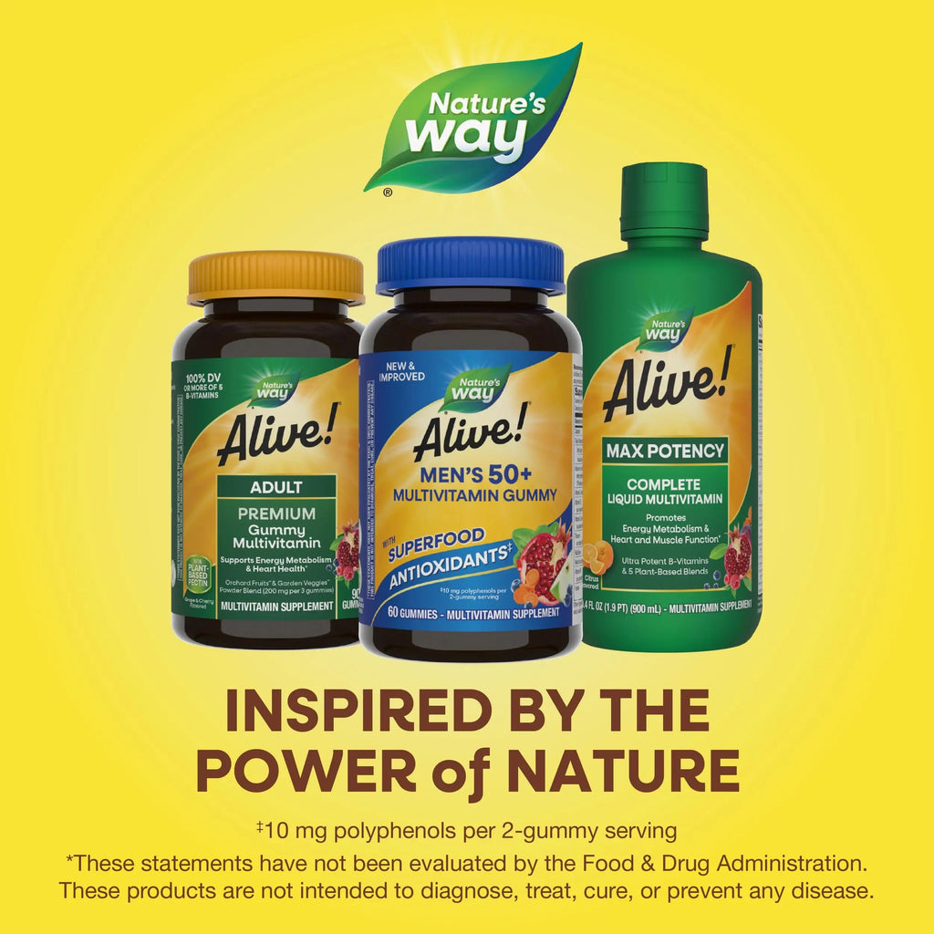 Nature's Way Alive! Men’s 50+ Daily Gummy Multivitamins, Supports Healthy Brain, Eyes, Heart*, B-Vitamins Nature's Way Au supplements