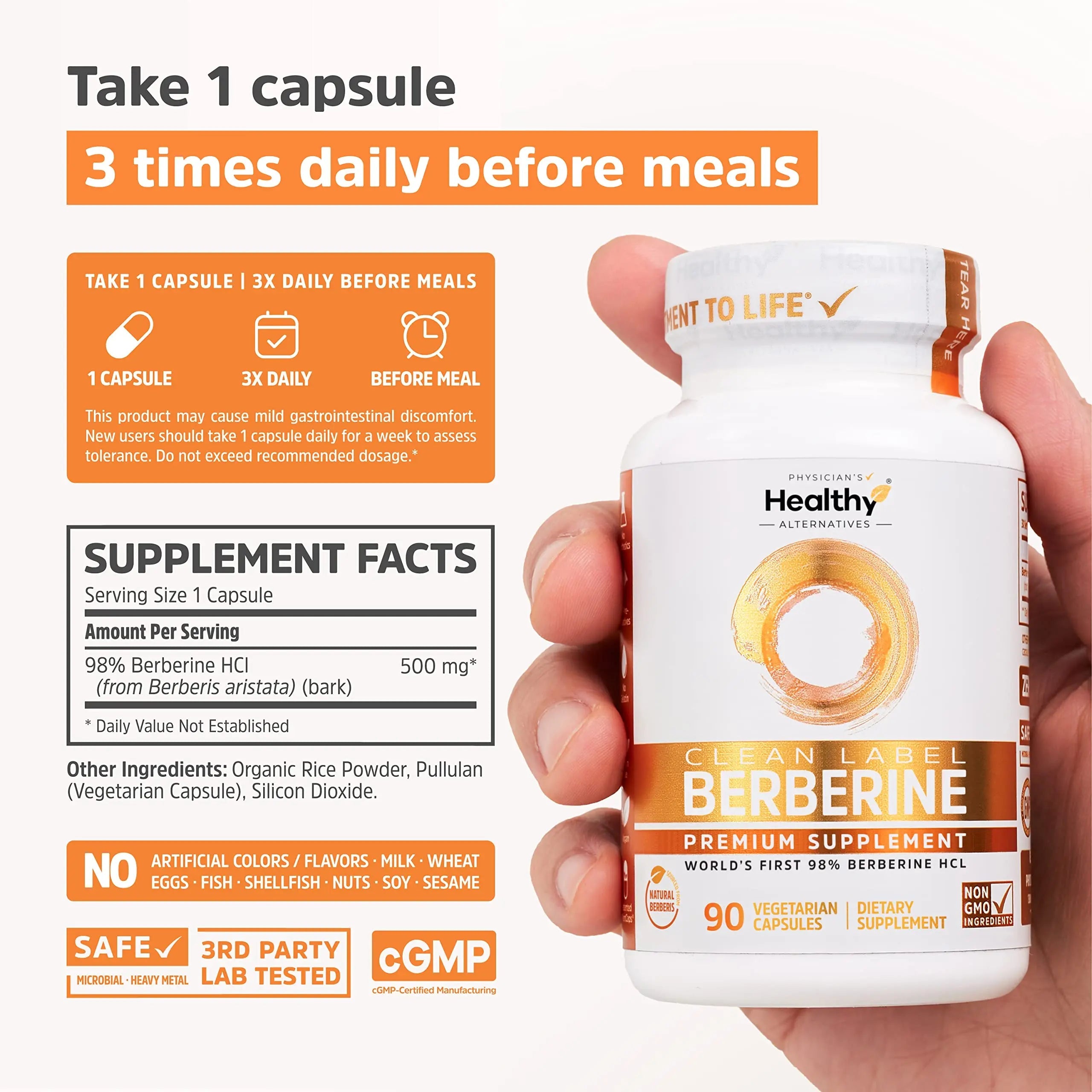 Clean Label Berberine Supplement 1500mg - Ultra Pure 98% Berberine HCl, Highest Purity Physician's Healthy Alternatives Au supplements