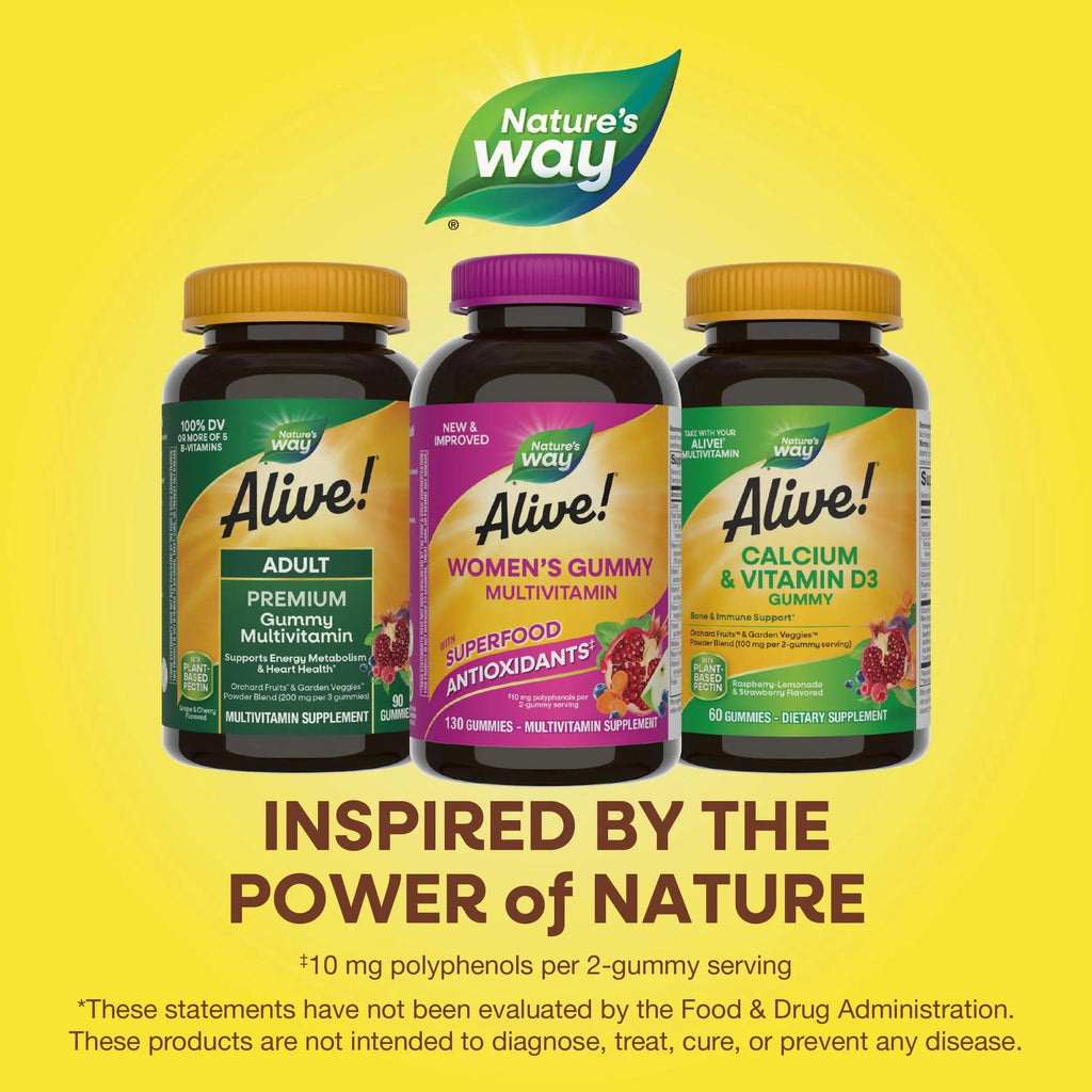 Nature's Way Alive! Women's Daily Gummy Multivitamins, 16 Vitamins & Minerals, Energy Metabolism*, Hair Skin & Nails Nature's Way Au supplements