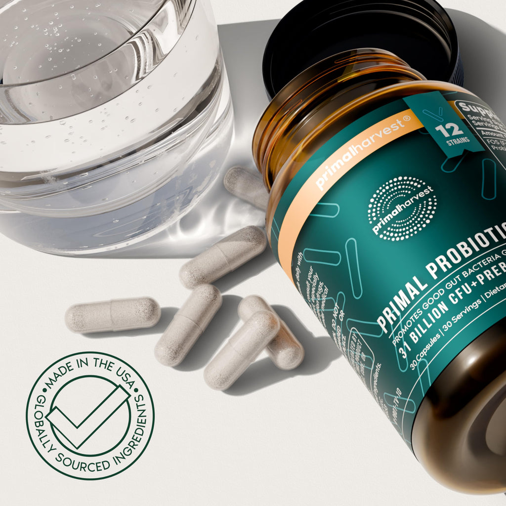 Primal Harvest Probiotics for Women & Men Daily Probiotic Supplement with 12 Strains for Gut & Digestive Health 30 Capsules Primal Harvest Au supplements