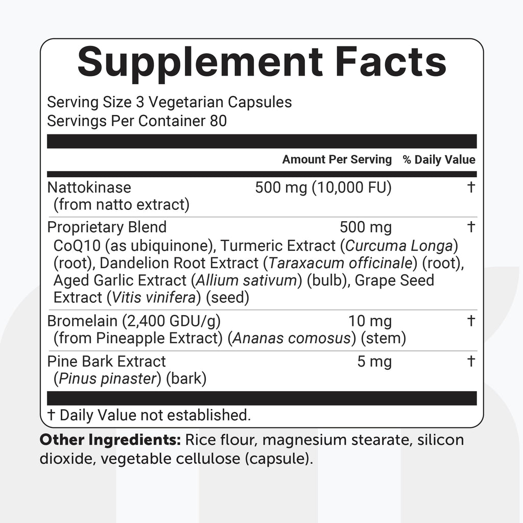 Micro Ingredients Nattokinase 10,000 FU Per Serving (Natural Natto Extract), 240 Vegetarian Capsules | with CoQ10, Turmeric, Aged Garlic & Pine Bark Extract