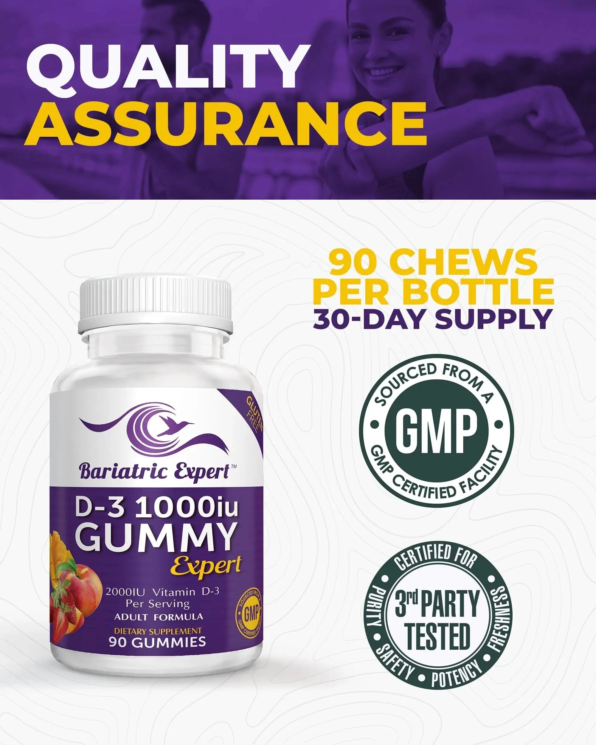 Bariatric Expert D3 Vitamin – Fast-Melting Dietary Supplement for Adults Post Bariatric Surgery, 90 Count Bariatric Food Expert Au supplements
